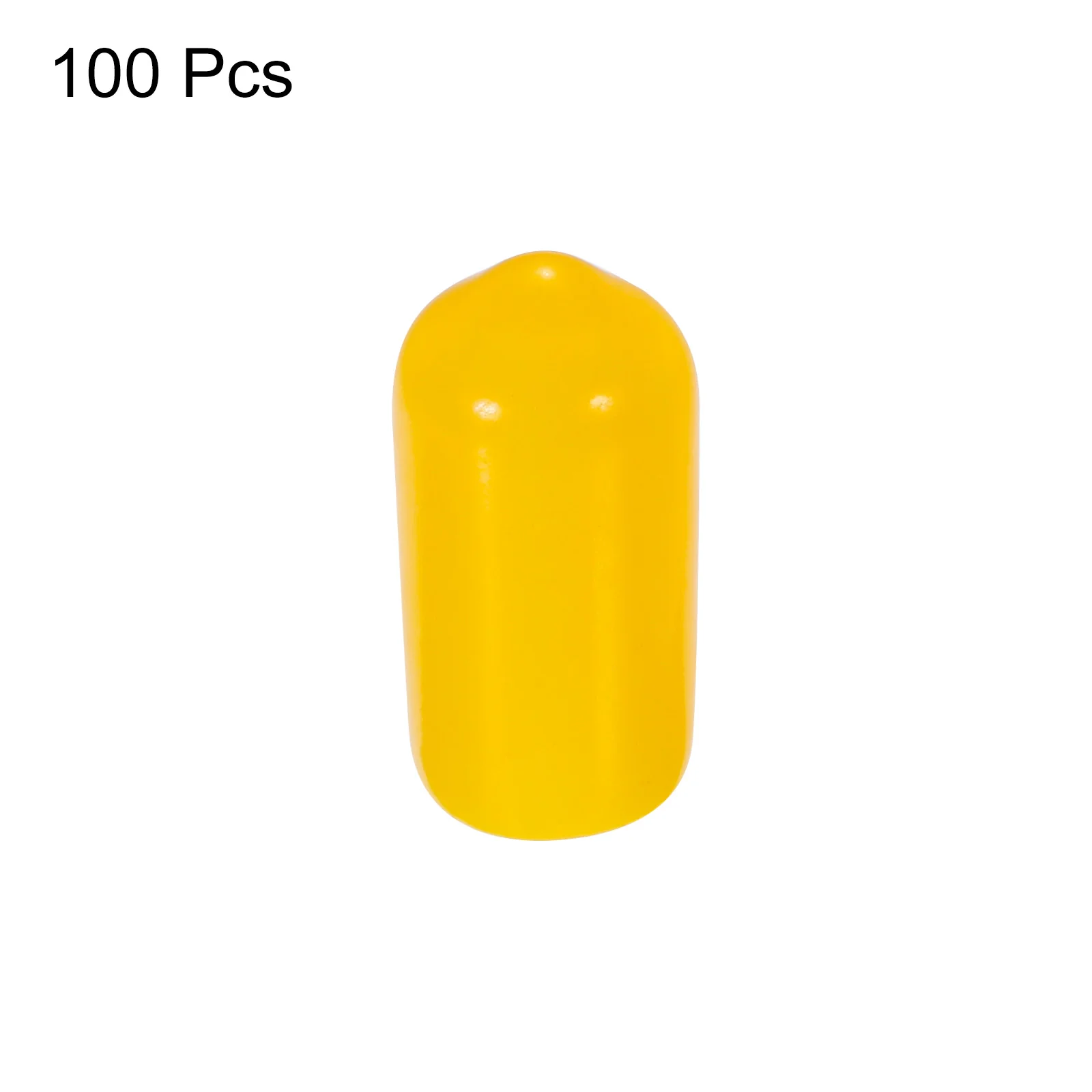 100pcs 5/16 Inch(8mm) Rubber End Caps Cover PVC Vinyl Screw Thread Protector Round Wire Shelf Caps for Screw Bolt Pipe Fence Post, Yellow - Image 3