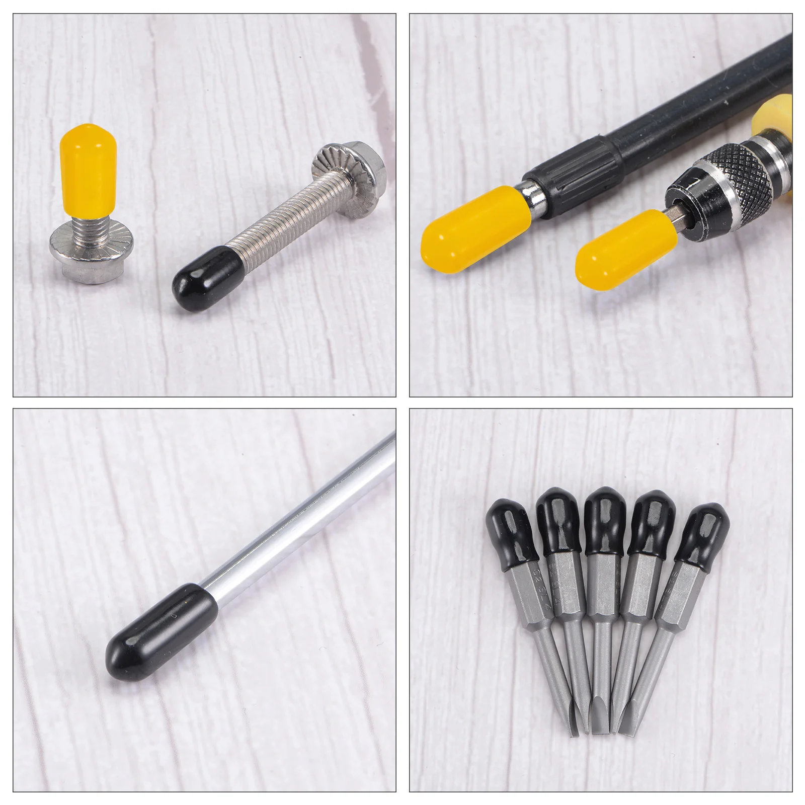 100pcs 5/16 Inch(8mm) Rubber End Caps Cover PVC Vinyl Screw Thread Protector Round Wire Shelf Caps for Screw Bolt Pipe Fence Post, Yellow - Image 5