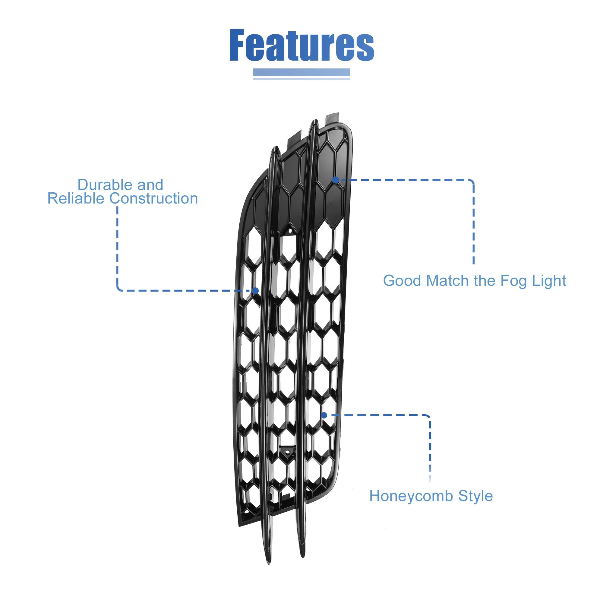 Pair Front Fog Light Mesh Grille Honeycomb Type Grill Cover for Audi A6 C7 2012-2015 4G0807682 4G0807681 - Image 5