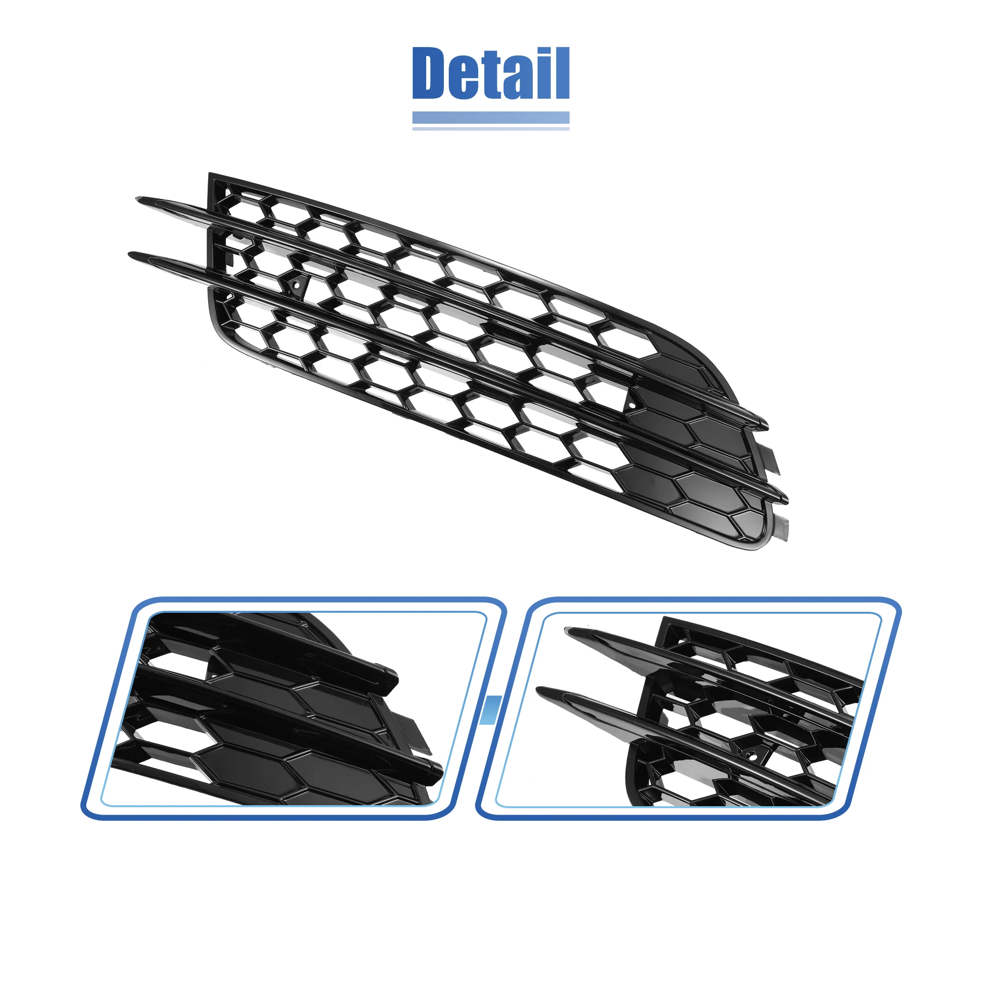 Pair Front Fog Light Mesh Grille Honeycomb Type Grill Cover for Audi A6 C7 2012-2015 4G0807682 4G0807681 - Image 7