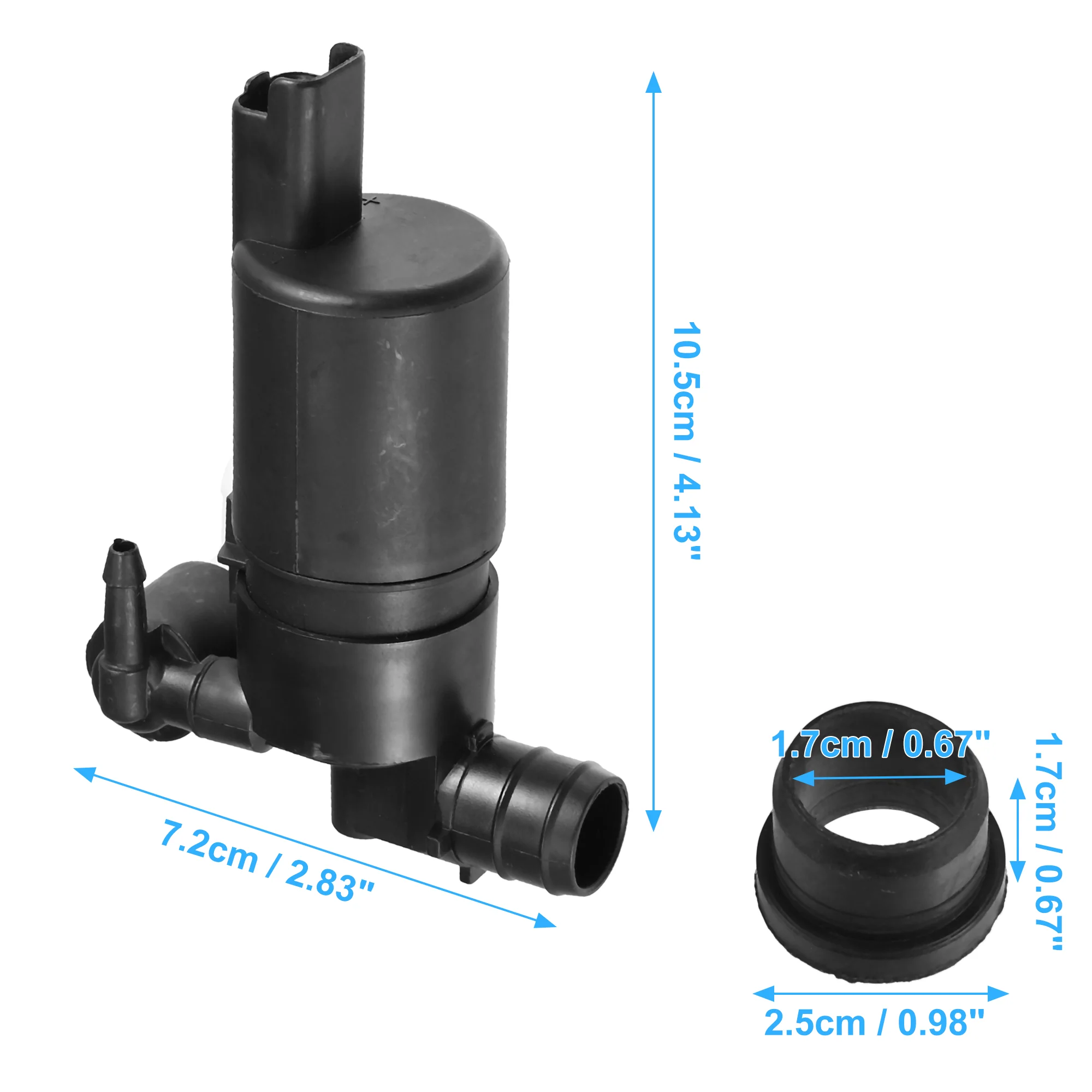 Windshield Washer Motor Pump with Grommet Fit for Citroen C3 Picasso 2009-2014 for Citroen C3 Mk1 2002-2009 643475 - Pack of 2 Black - Image 7