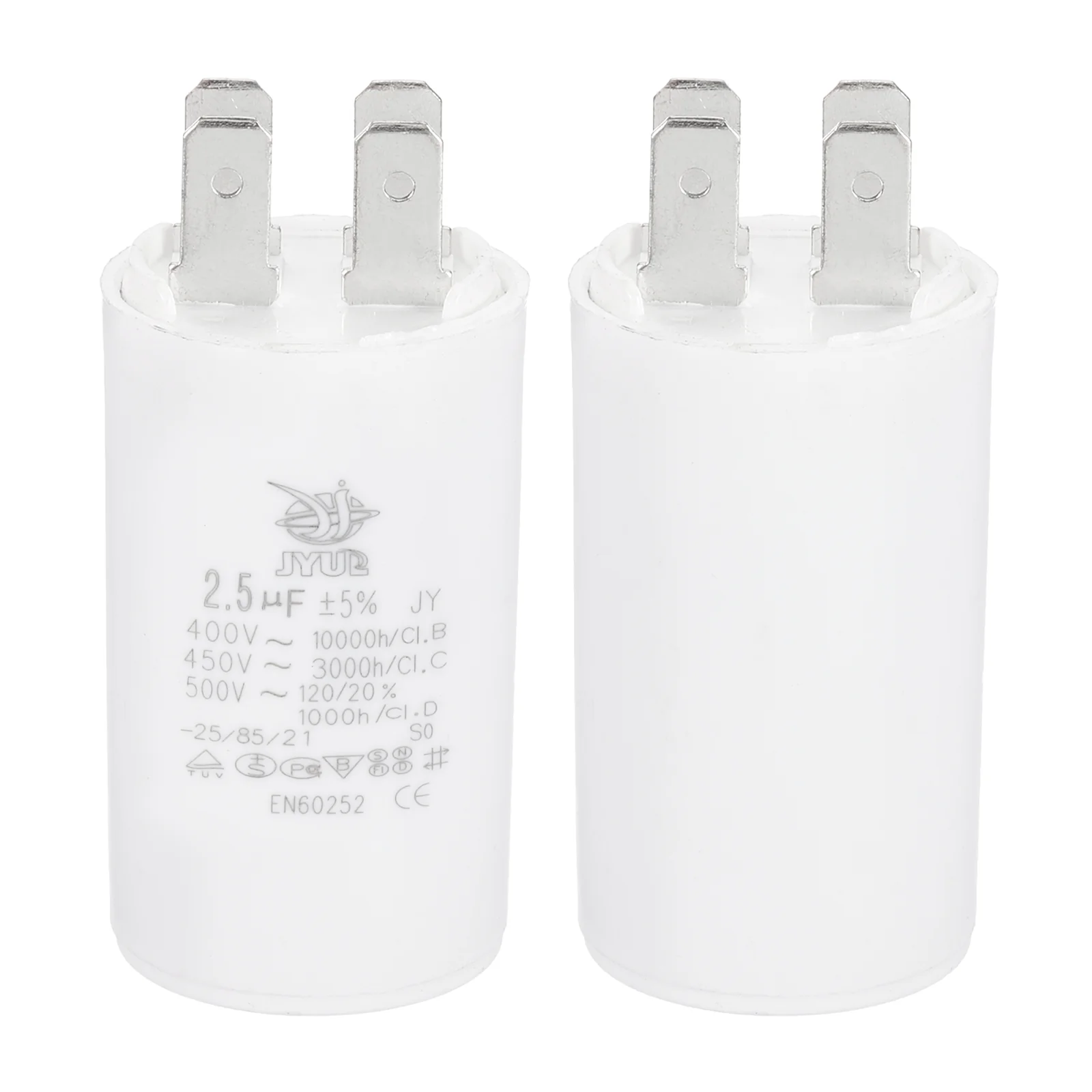 CBB60 2.5uF Run Capacitor,1 Pcs AC450V 4 Pin Double Insert with Sheath Spring - Image 3