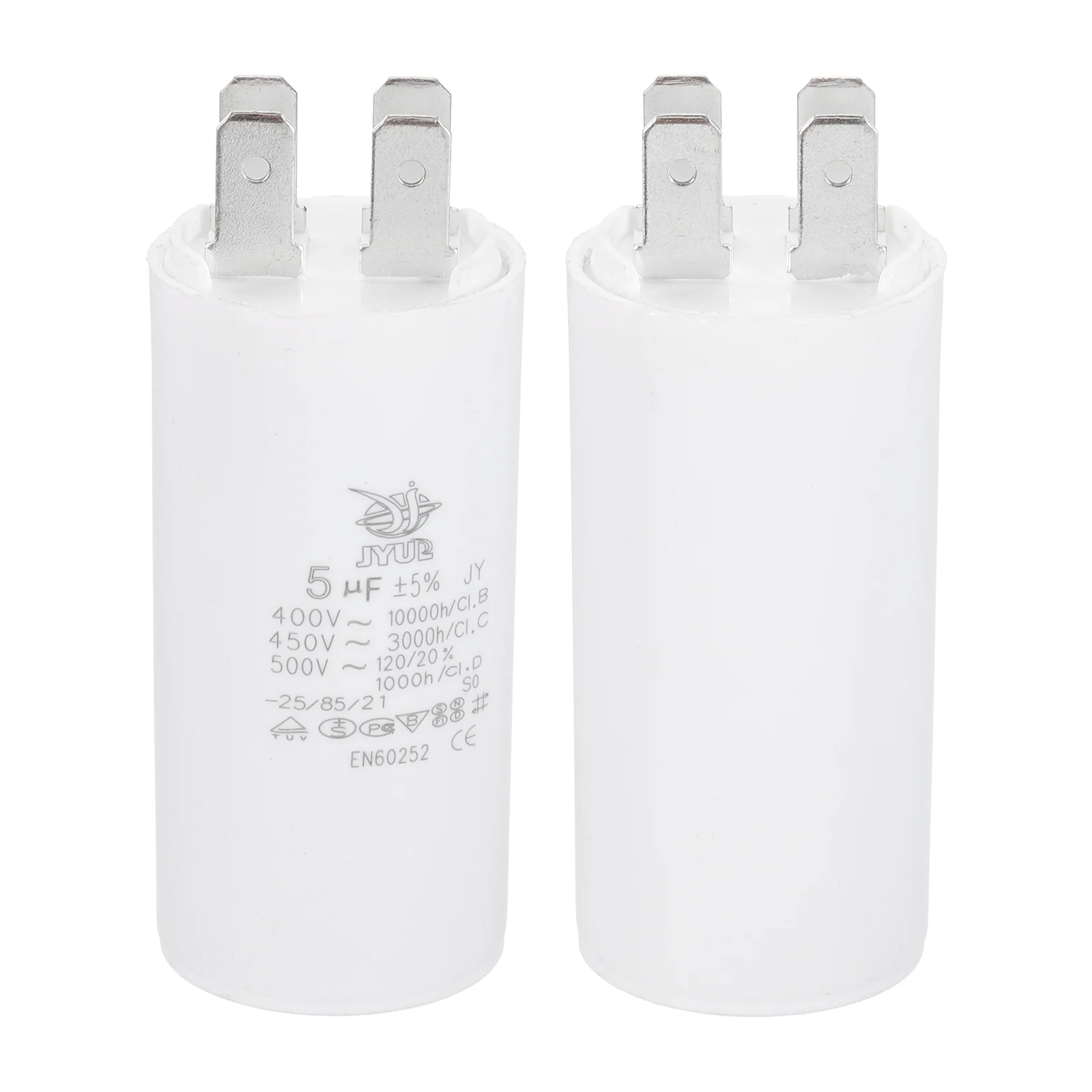 CBB60 5uF Run Capacitor,1 Pcs AC450V 4 Pin Double Insert with Sheath Spring - Image 3