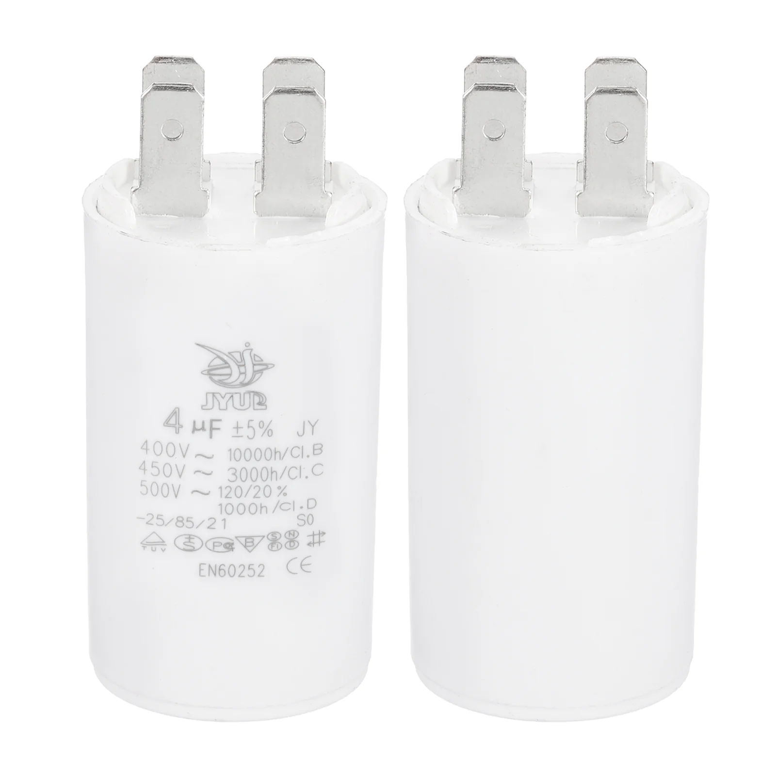CBB60 4uF Run Capacitor,1 Pcs AC450V 4 Pin Double Insert with Sheath Spring - Image 3