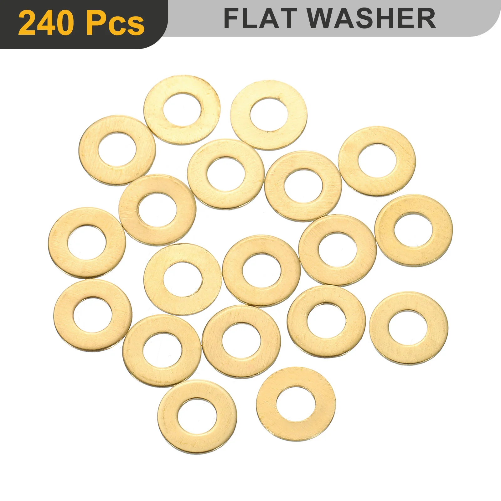 Uxcell M3 Flat Washer, 240Pcs Brass Ring Washers 6mm OD 0.5mm Thick Sealing Gasket Ring - Image 3