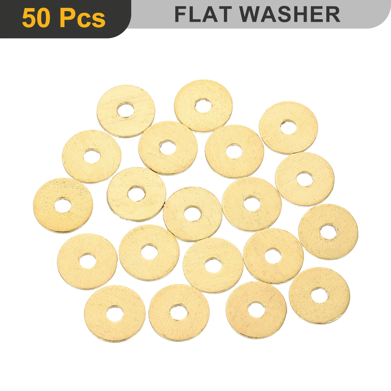 Uxcell M3 Flat Washer, 50Pcs Brass Ring Washers 12mm OD 1mm Thick Sealing Gasket Ring - Image 3