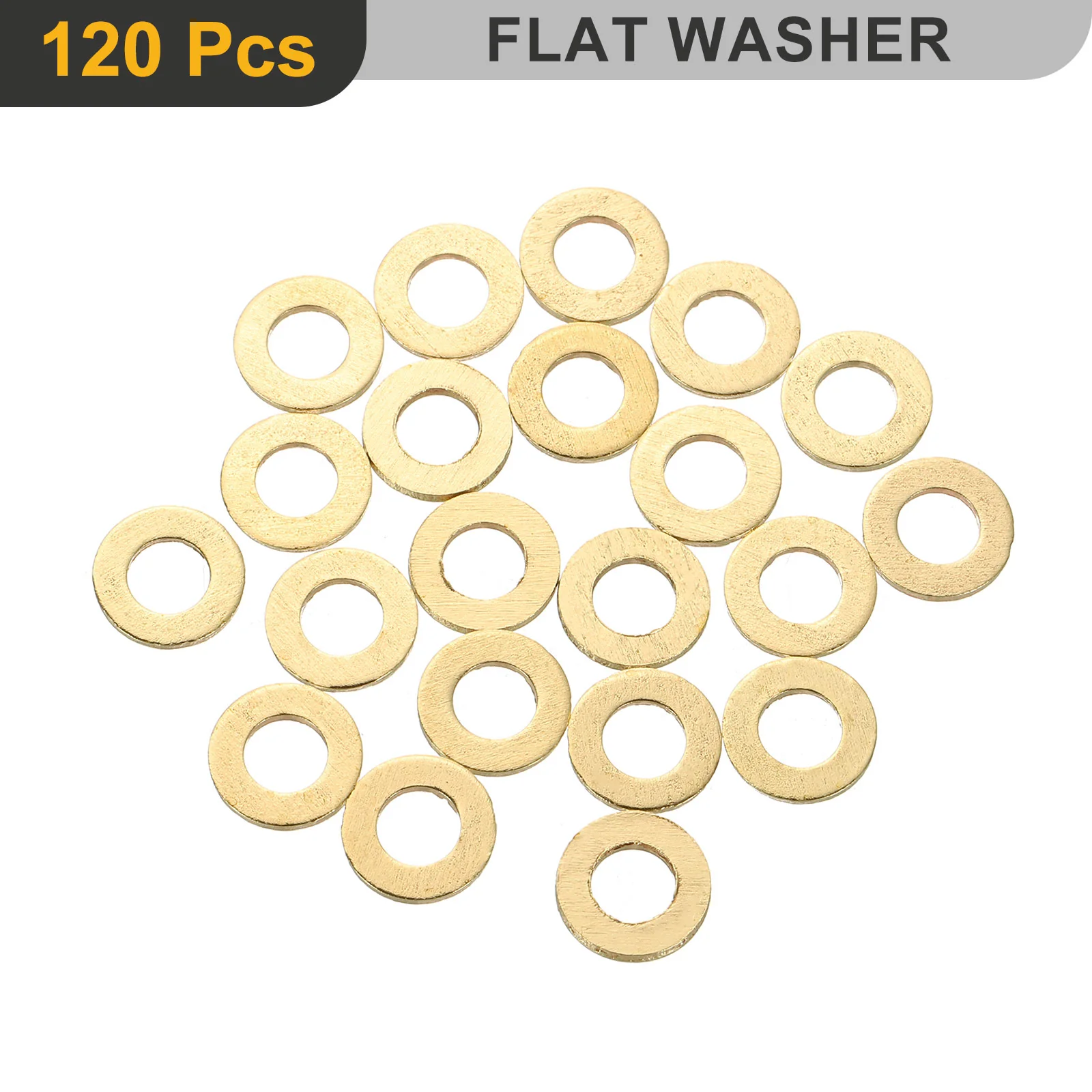 Uxcell M4 Flat Washer, 80Pcs Brass Ring Washers 8mm OD 1mm Thick Sealing Gasket Ring - Image 3