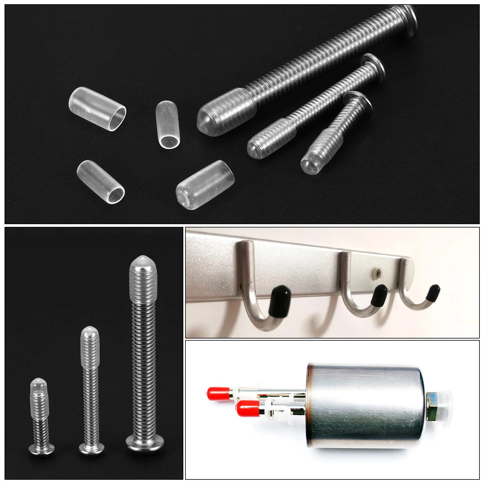 Uxcell 100pcs Rubber End Caps 4.5mm Bolt Cap Screw Thread Protectors Clear - Image 4