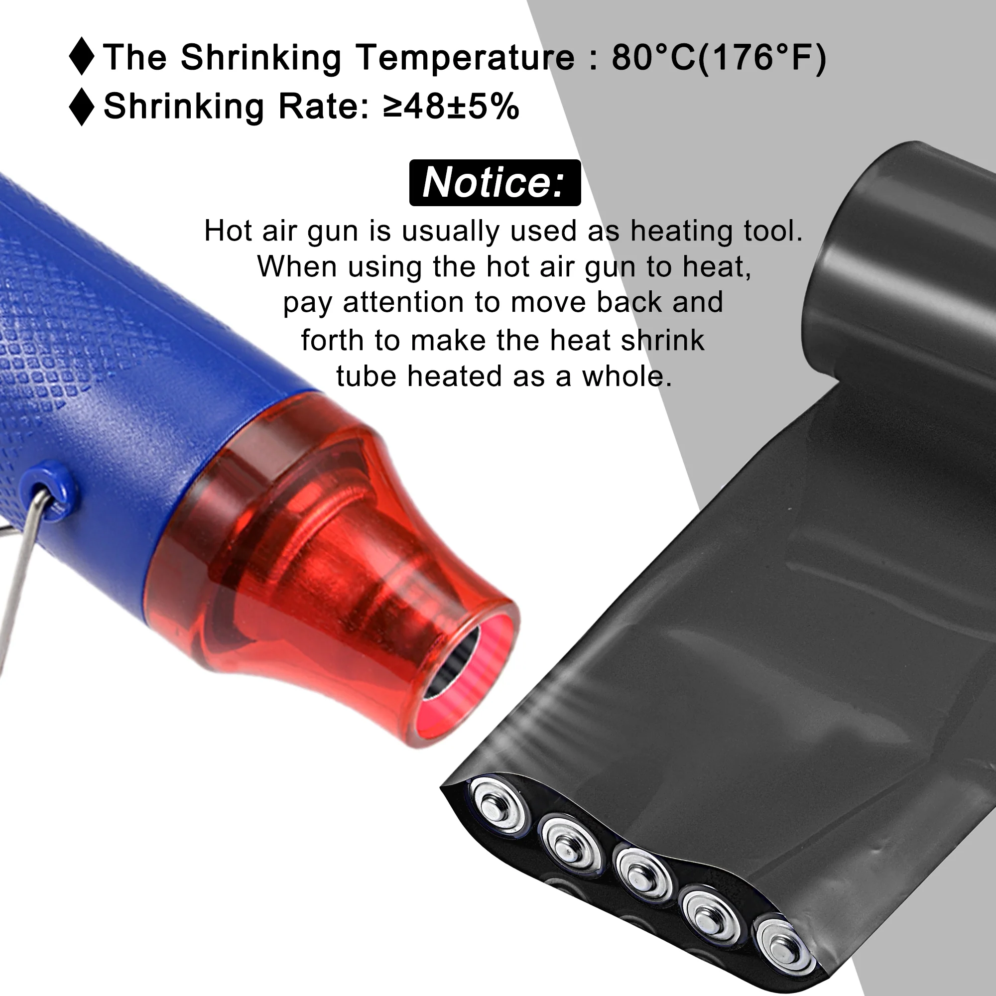 Battery Wrap PVC Heat Shrink Tubing 32mm Dia 50mm Flat 20 Feet(6meters) Black Good Insulation for Battery Pack - Image 5