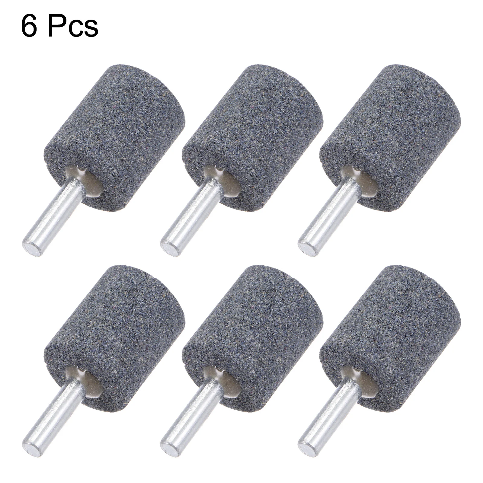 Uxcell 6pcs Abrasive Mounted Stone 1/4" Shank 1" Cylindrical Corundum Grinding Head - Image 4
