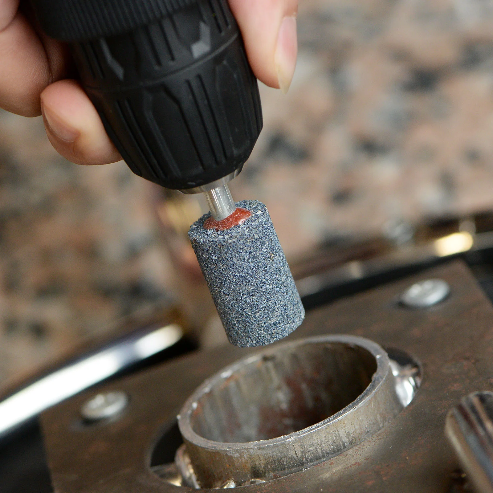 Uxcell 2pcs Abrasive Mounted Stone 1/4" Shank 0.8" Cylindrical Corundum Grinding Head - Image 6