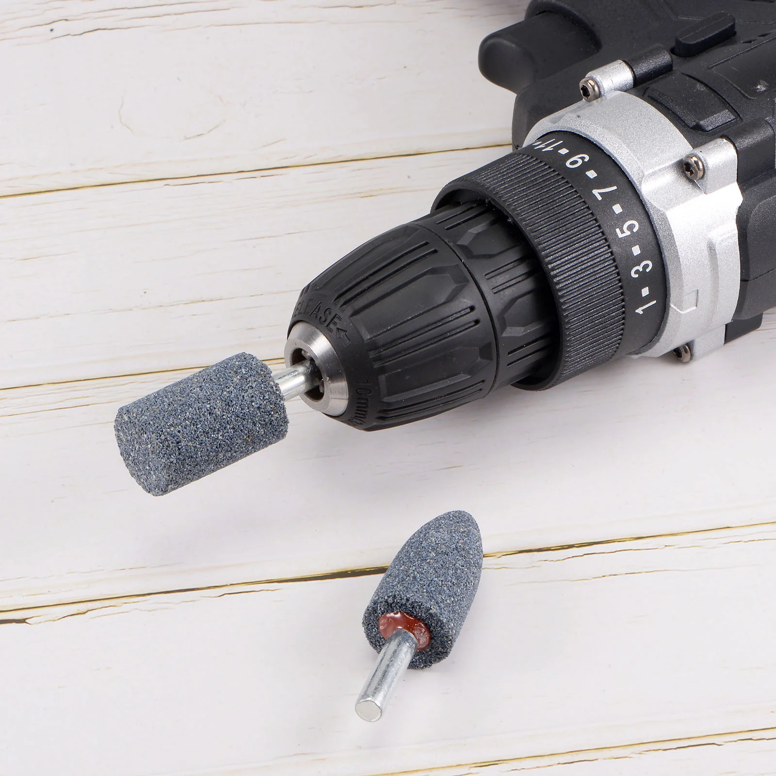 Uxcell 2pcs Abrasive Mounted Stone 1/4" Shank 1.18" Cylindrical Corundum Grinding Head - Image 5