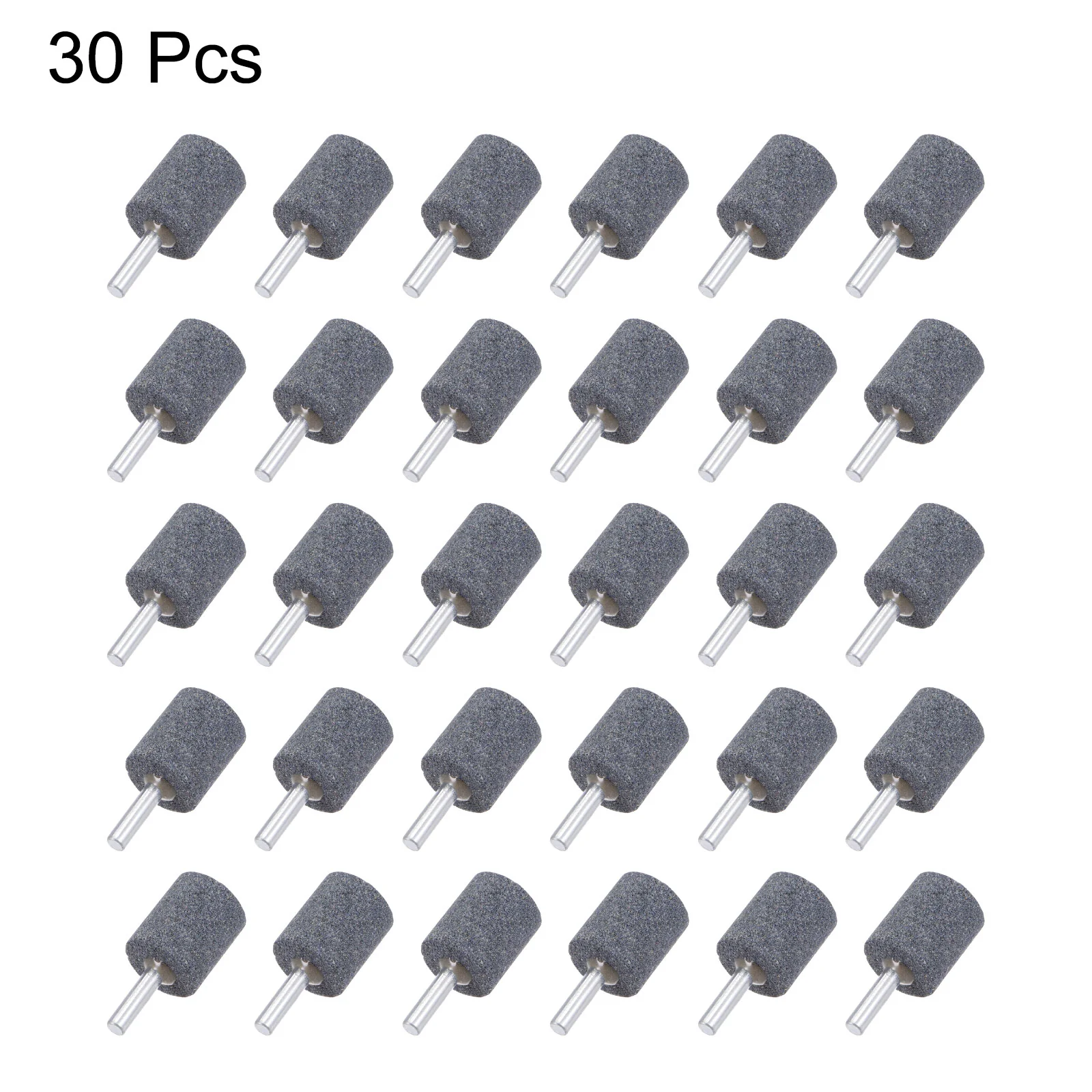 Uxcell 30pcs Abrasive Mounted Stone 1/4" Shank 1" Cylindrical Corundum Grinding Head - Image 4