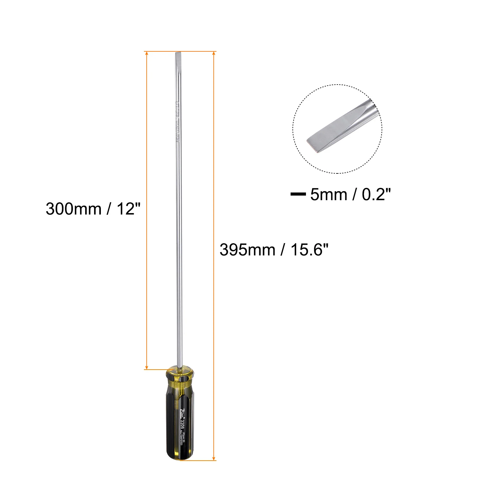 Long Slotted Screwdriver Shank CR-V Flat Head Magnetic Screwdrivers for Industry and Automobile Repair - Image 7