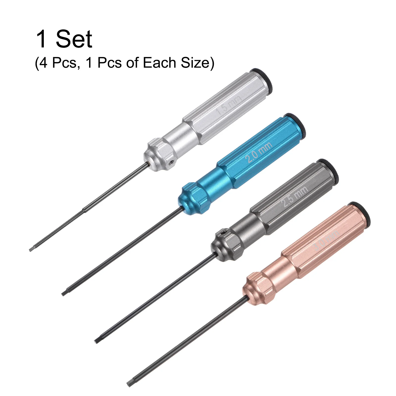 4pcs RC Hex Screwdriver 1.5mm-3mm Hexagon Screwdrivers with Colorful Handles - Image 3