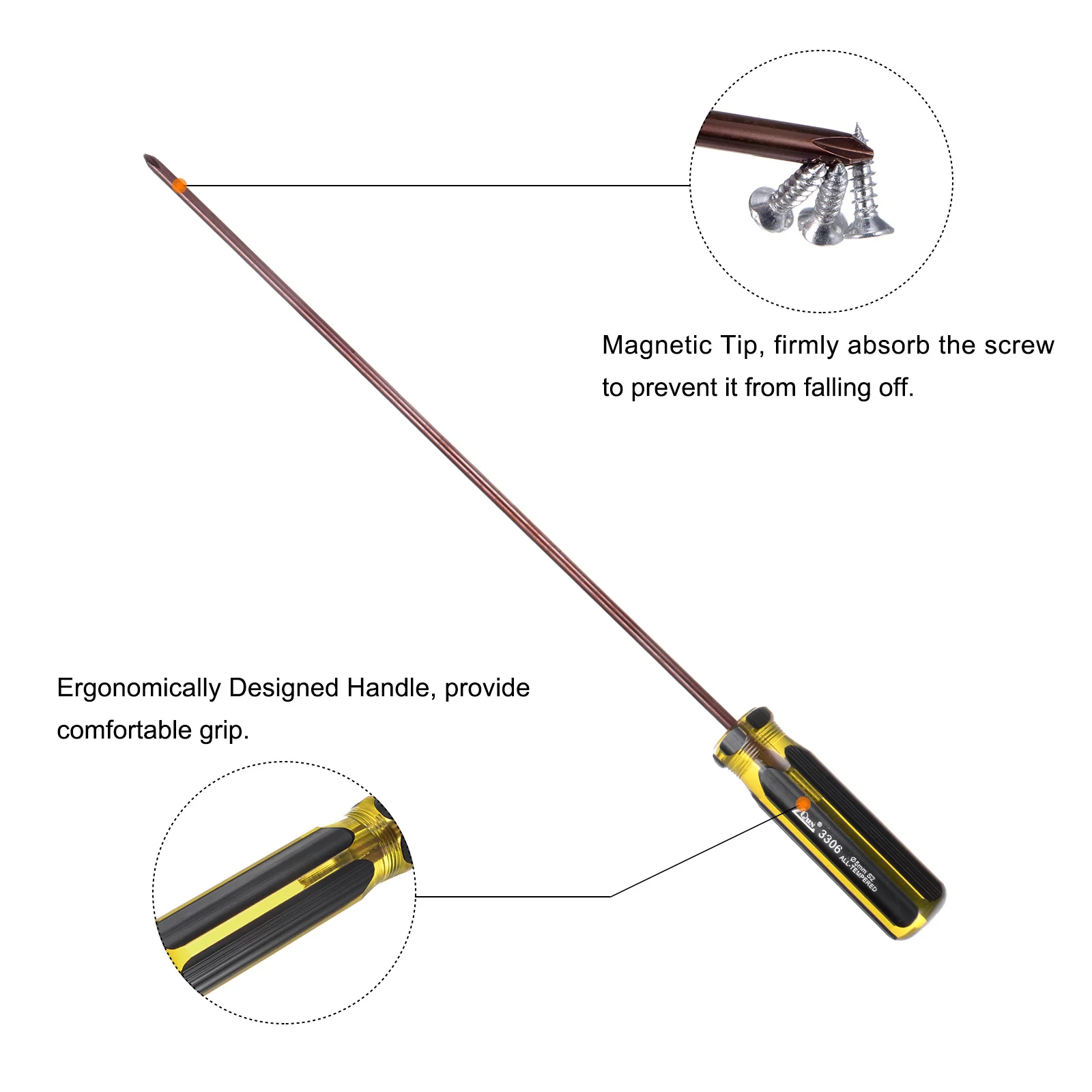 Long Phillips Screwdriver Shank CR-V Cross Head Magnetic Screwdrivers for Industry and Automobile Repair - Image 9
