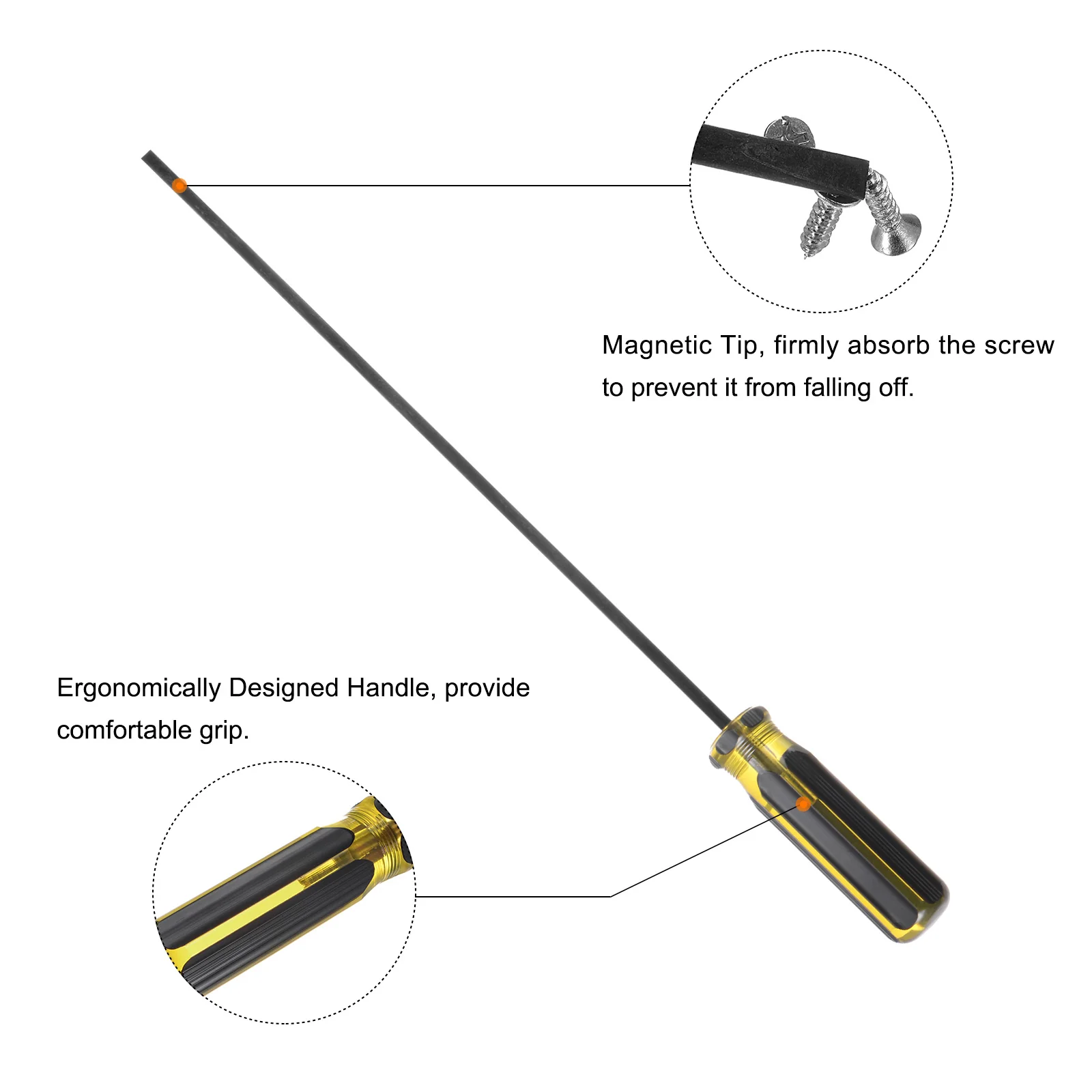 Long Slotted Screwdriver Shank CR-V Flat Head Magnetic Screwdrivers for Automobile Repair - Image 19