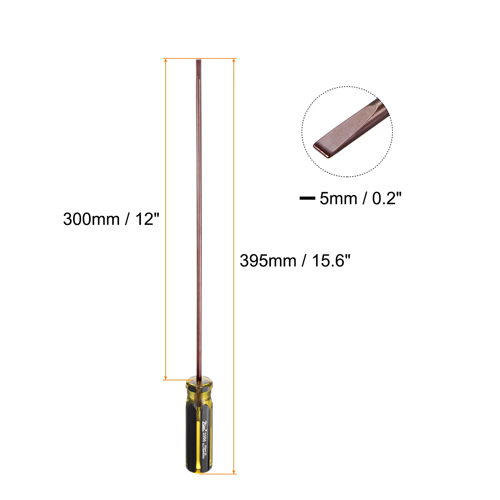 Long Slotted Screwdriver Shank CR-V Flat Head Magnetic Screwdrivers for Automobile Repair - Image 7