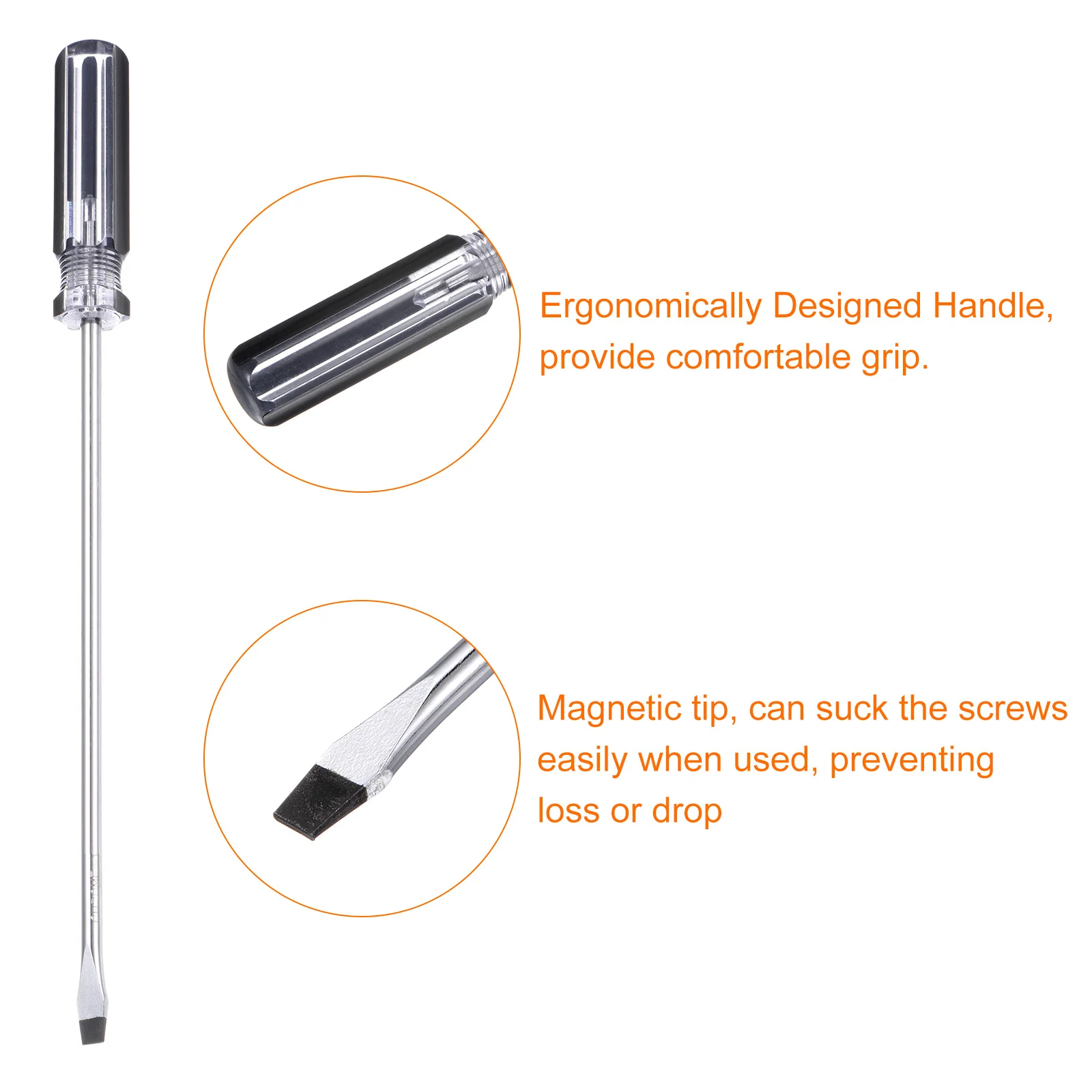 Magnetic Slotted Screwdriver Carbon Steel Flat Head Screw Driver with Non-slip Handle for Appliances Repair Improvement - Image 14