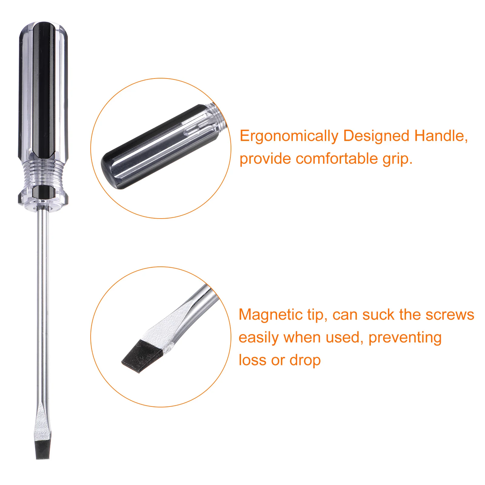 Magnetic Slotted Screwdriver Carbon Steel Flat Head Screw Driver with Non-slip Handle for Appliances Repair Improvement - Image 9