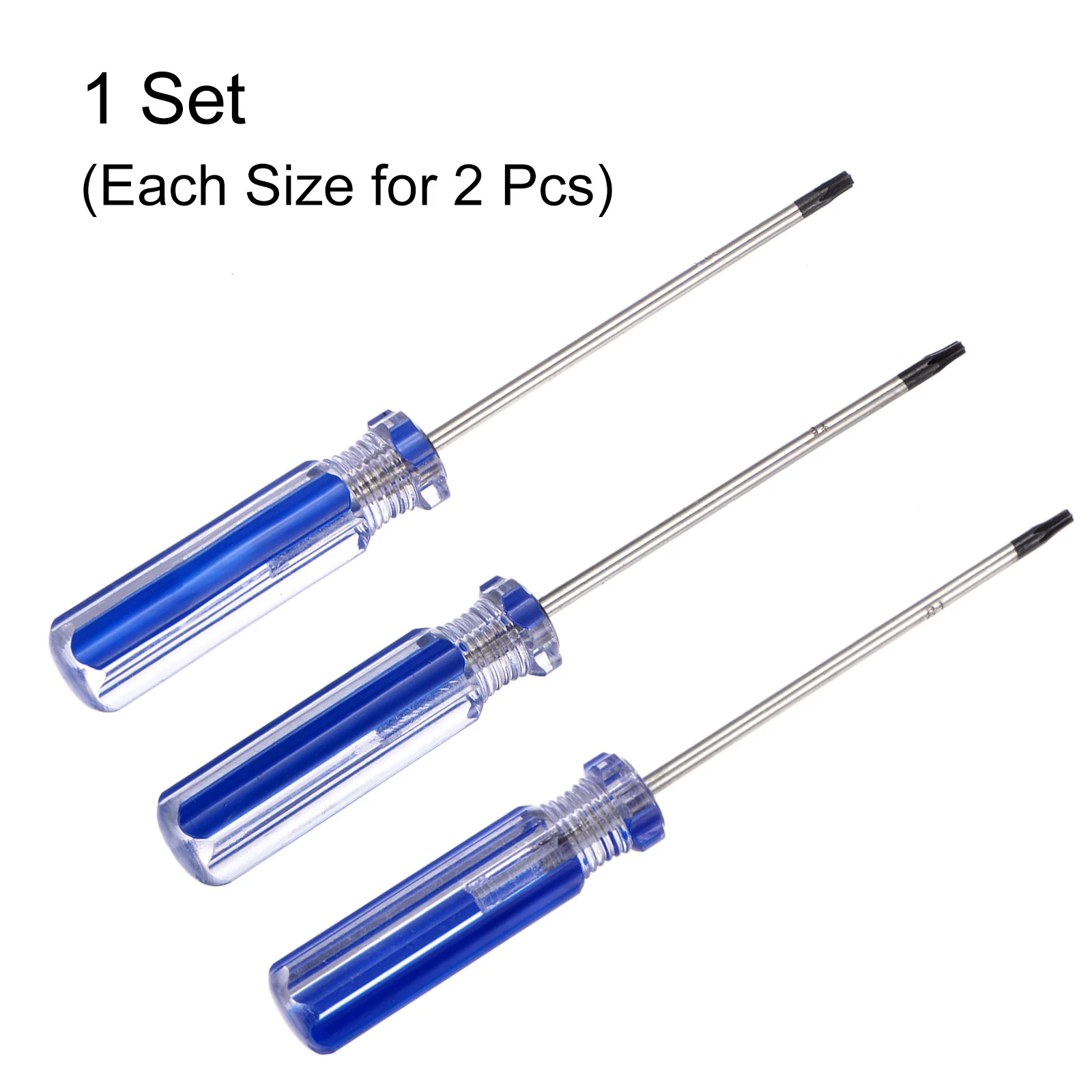6pcs Magnetic Torx Screwdriver 75mm Length T8-T10 Star Head Screw Driver, Blue - Image 3