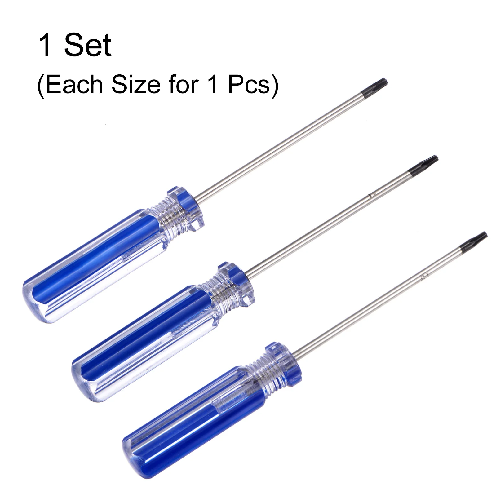 3pcs Magnetic Torx Screwdriver 75mm Length T8-T10 Star Head Screw Driver, Blue - Image 3