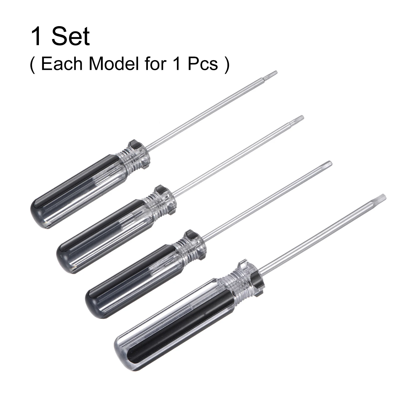 4pcs Magnetic Hex Screwdriver H1.5 H2.0 H2.5 H3.0 Hexagonal Screw Driver, Black - Image 3