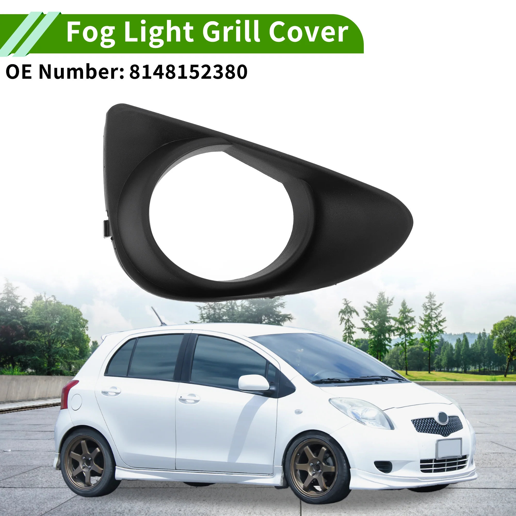 No.8148152380 Fog Light Grill for Toyota Yaris 2011-2014 Black Front Right Front Lower Bumper Fog Light Cover Inserts ABS 1 Pc - Image 3