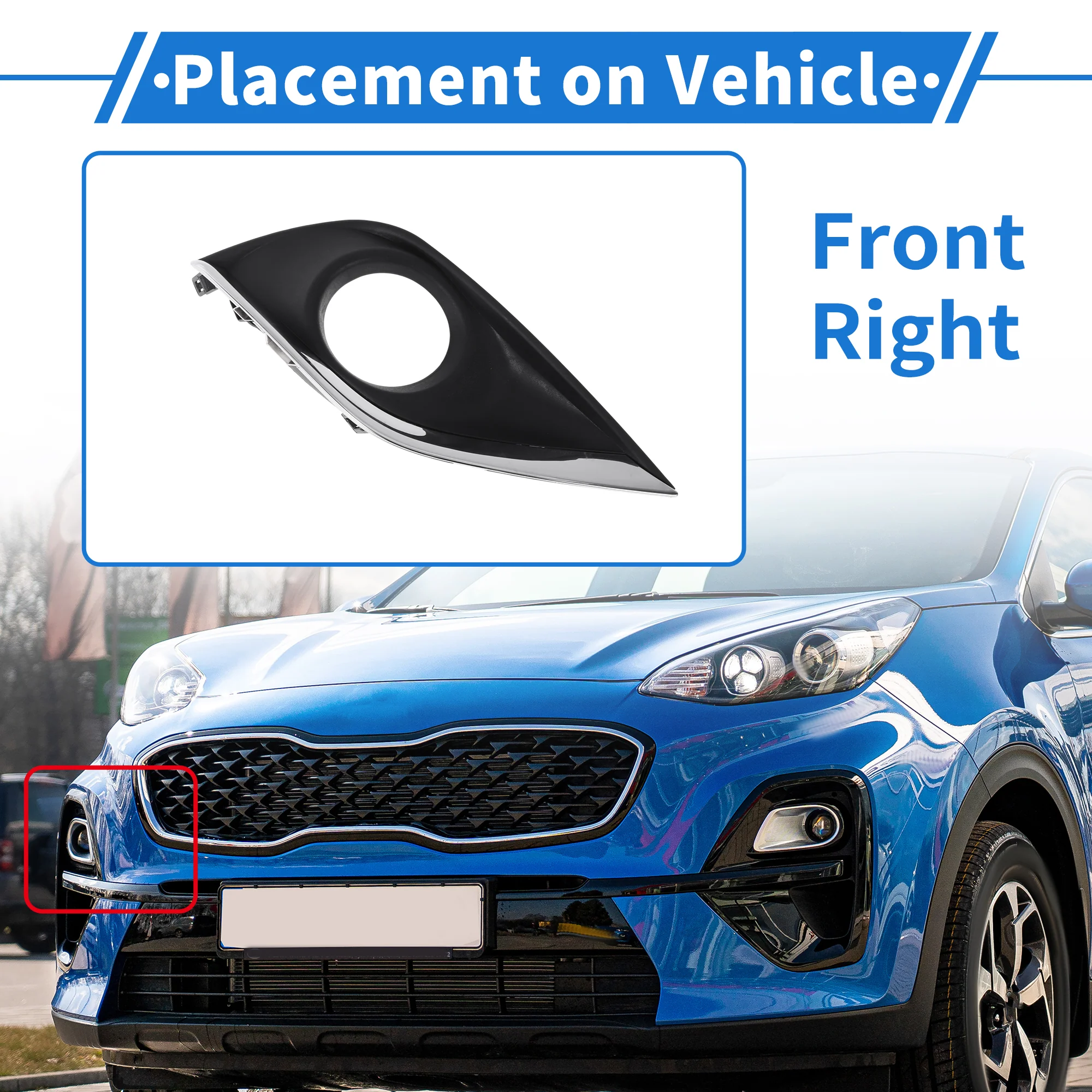 Front Right Fog Light Grill No.622566W80A for Nissan Versa 2015-2018 - Image 3