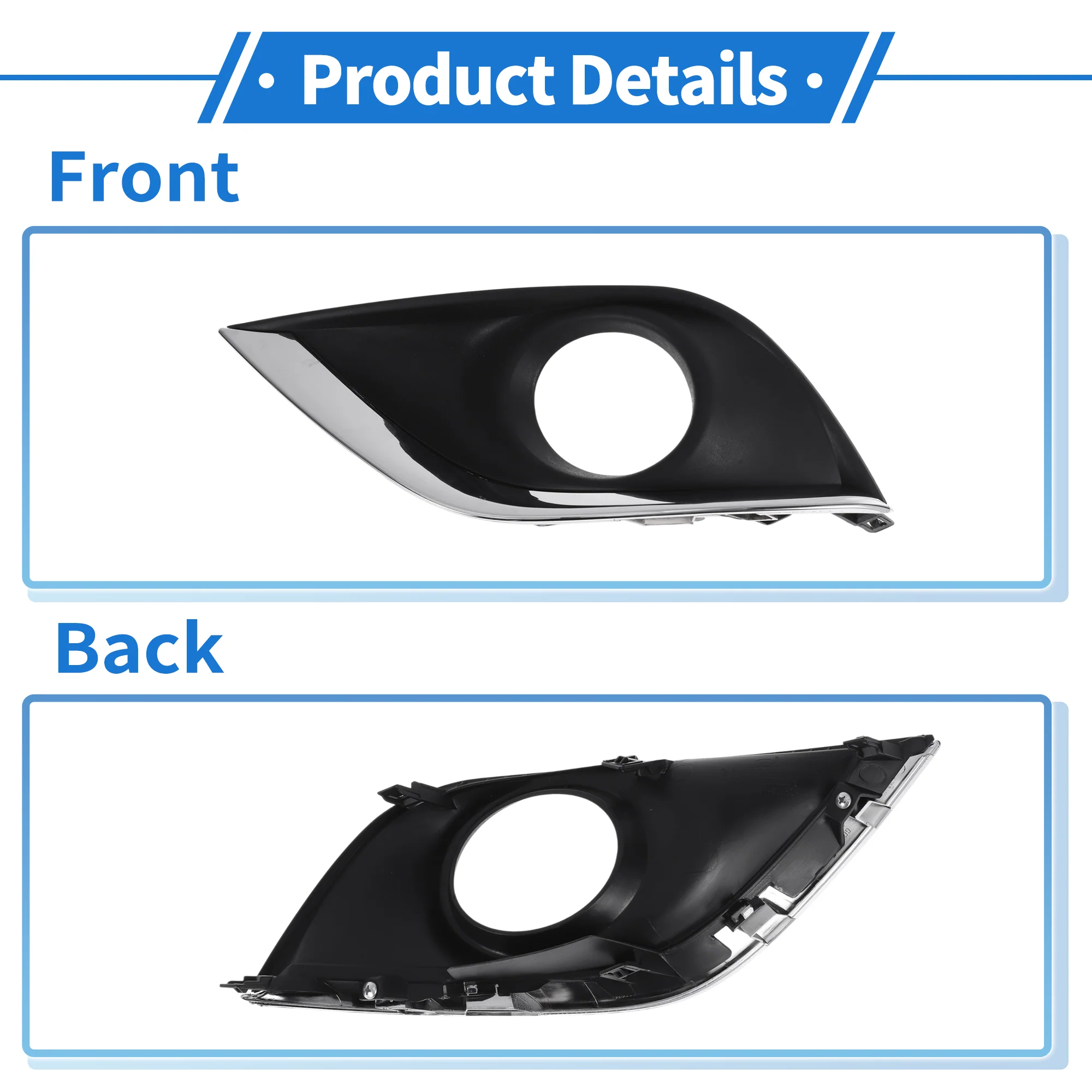Front Left Fog Light Grill No.622576W80A for Nissan Versa 2015-2018 - Image 5