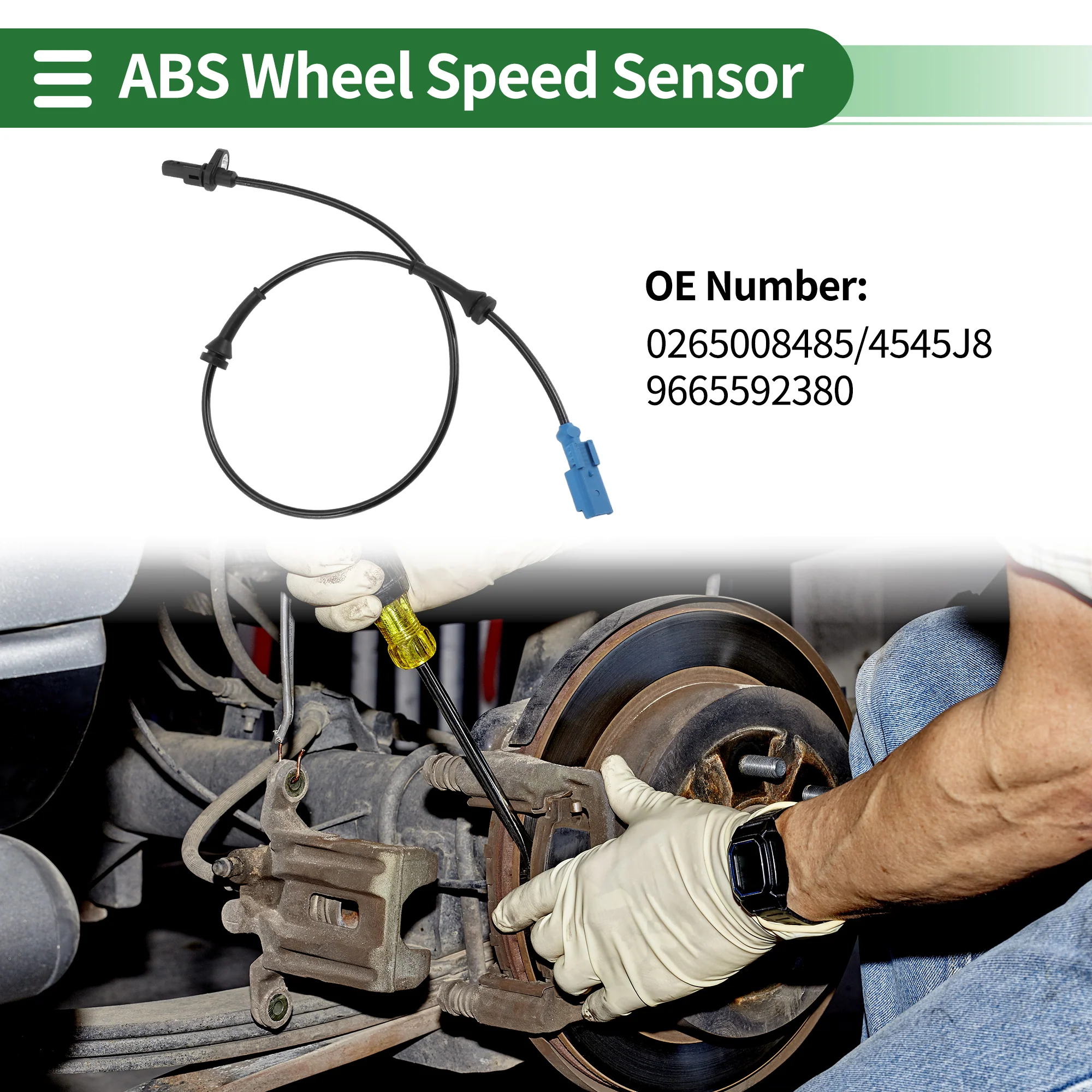 ABS Wheel Speed Sensor ABS Sensor Anti-lock Braking System Sensor for Citroen C-Elysee C3 Picasso 207 208 301 2009-2014 No.0265008485 Rear Left Right - Image 3