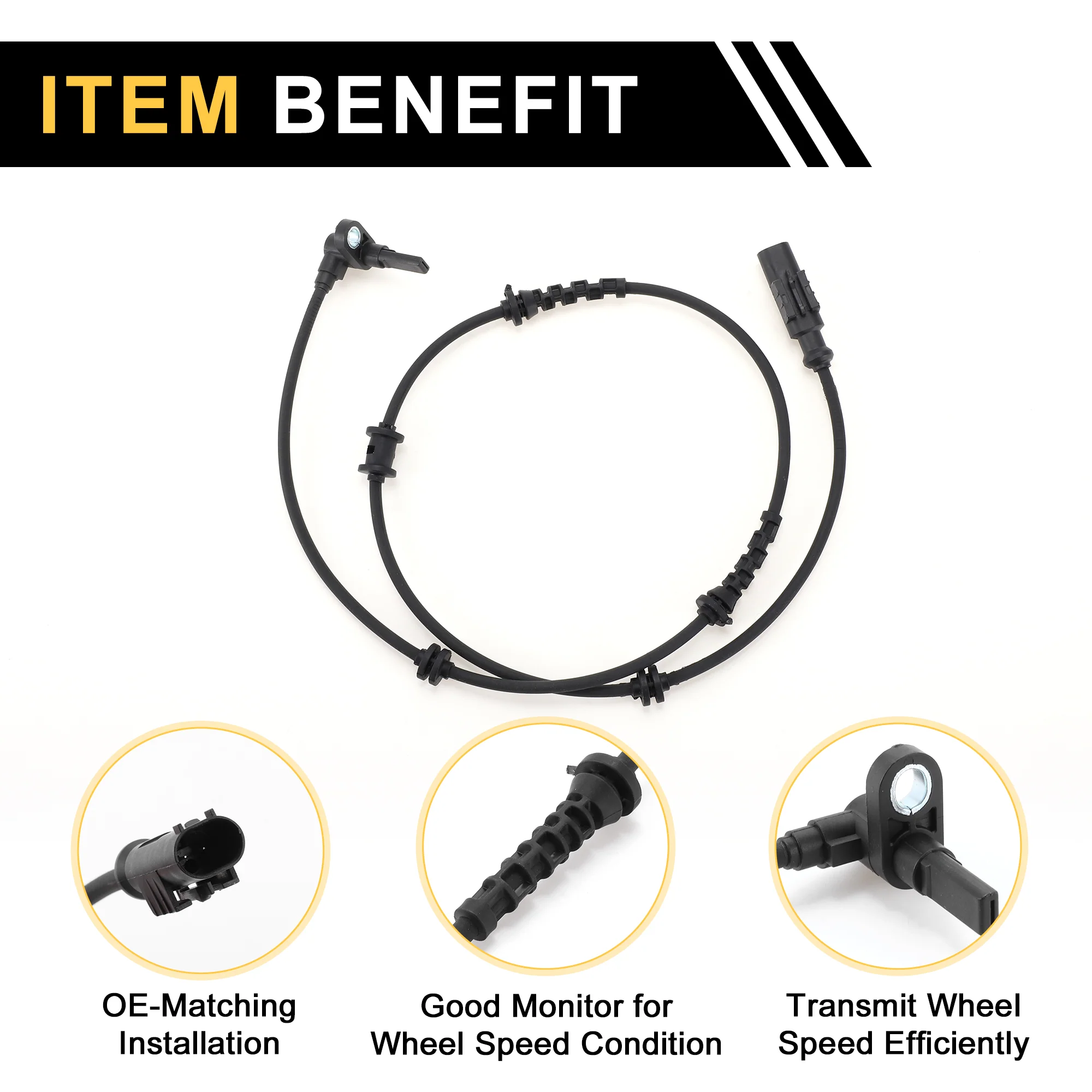 ABS Wheel Speed Sensor Front Left Right ABS Sensor Anti-lock Braking System Sensor No.51759509/517790760 for Fiat Idea 2003-2012 - Image 5