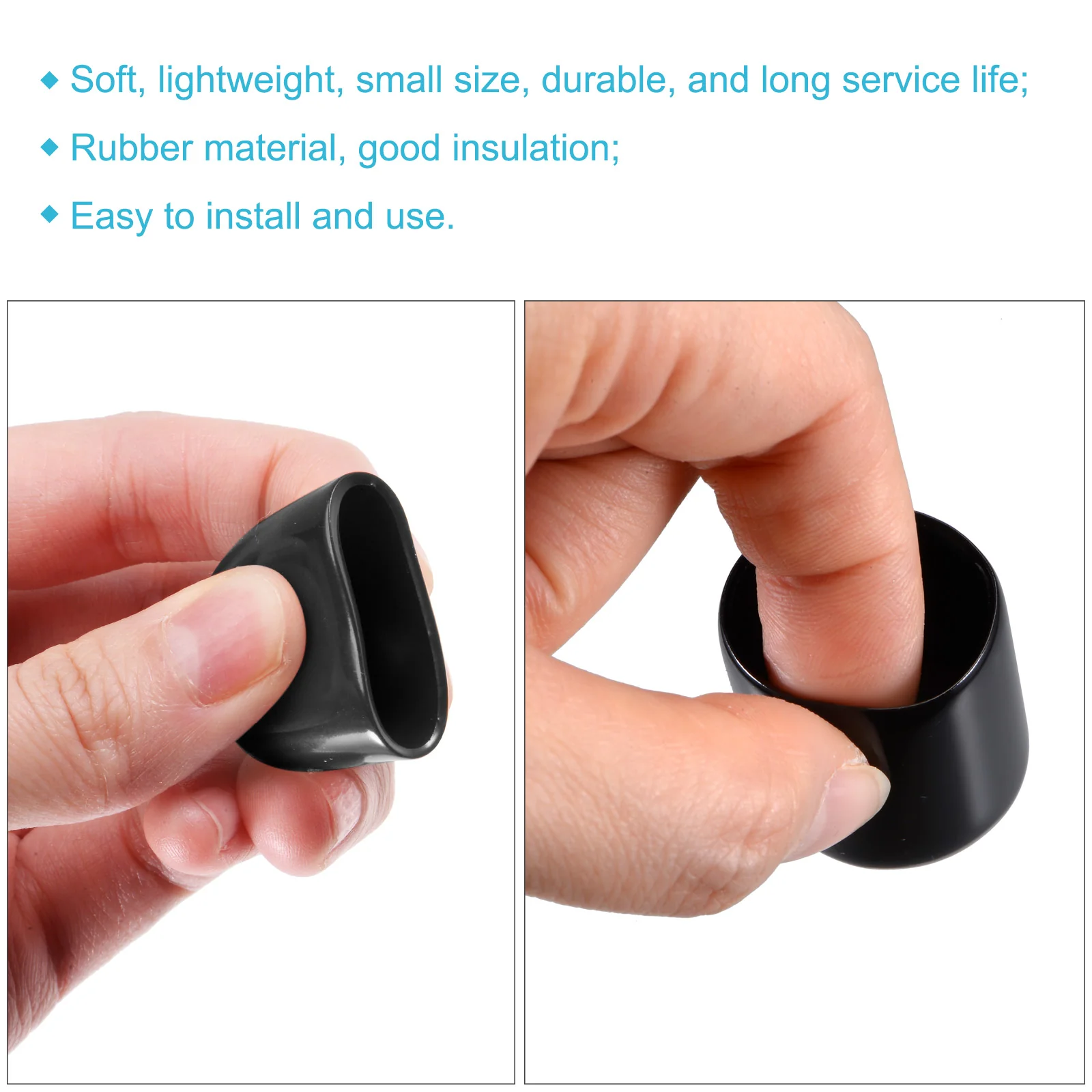 Round End Caps Rubber Cover 68pcs 9/32" 3/8" 1/2" 13/16" 7/8" 1 1/2" Black - Image 4