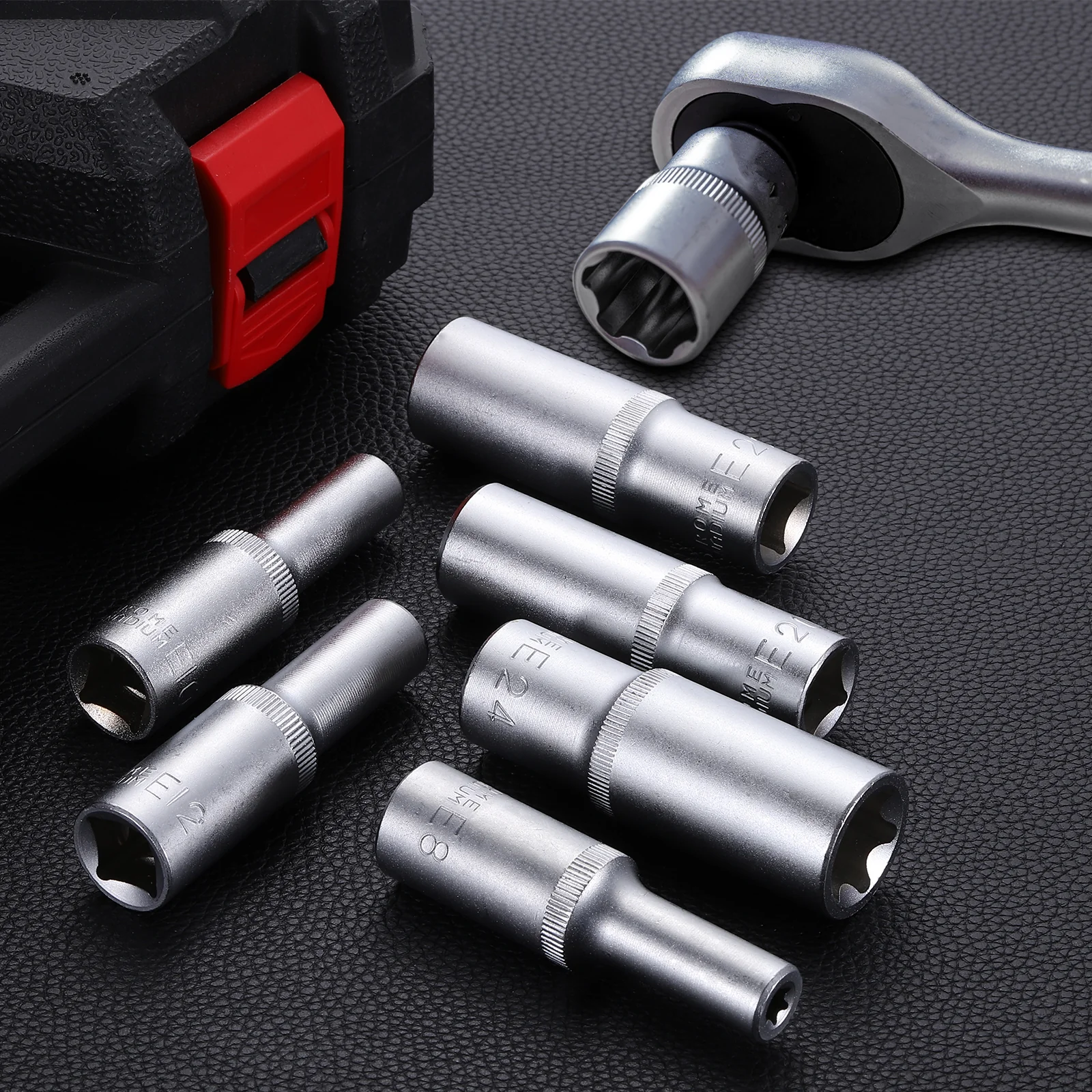 E-Torx Socket 1/2" Drive E12 External Torx Deep Socket CR-V 6 Point Star Socket - Image 6