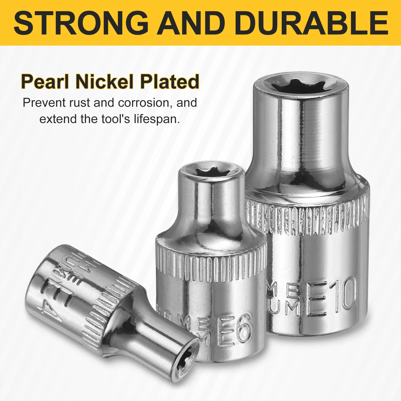 2pcs E-Torx Socket 1/4" Drive E5 External Torx Deep Socket 1" Star Sockets - Image 5