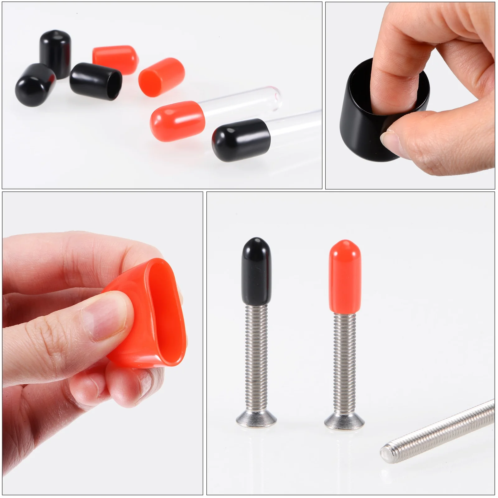 Uxcell 100pcs Rubber End Caps Protective Caps 2mm 3mm 4mm 5mm 6mm Clear - Image 4