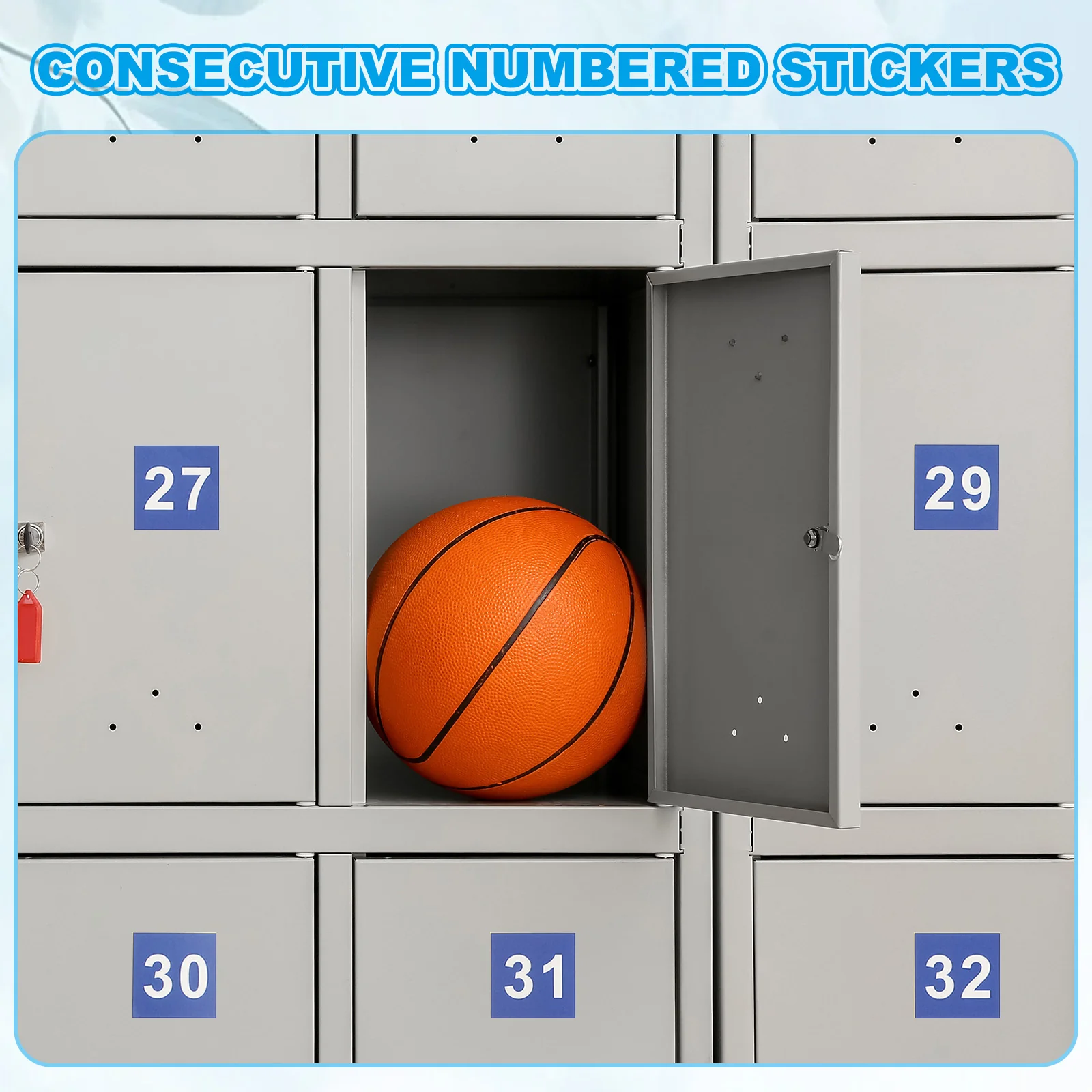 1" Consecutive Number Stickers, 1 Set Self Adhesive Number Decals, Blue - Image 4