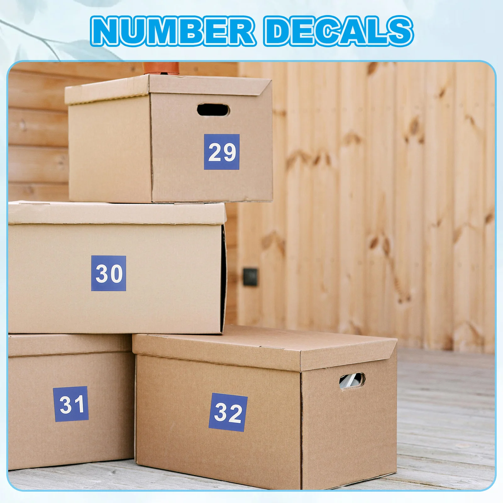 1" Consecutive Number Stickers, 1 Set Self Adhesive Number Decals, Blue - Image 5