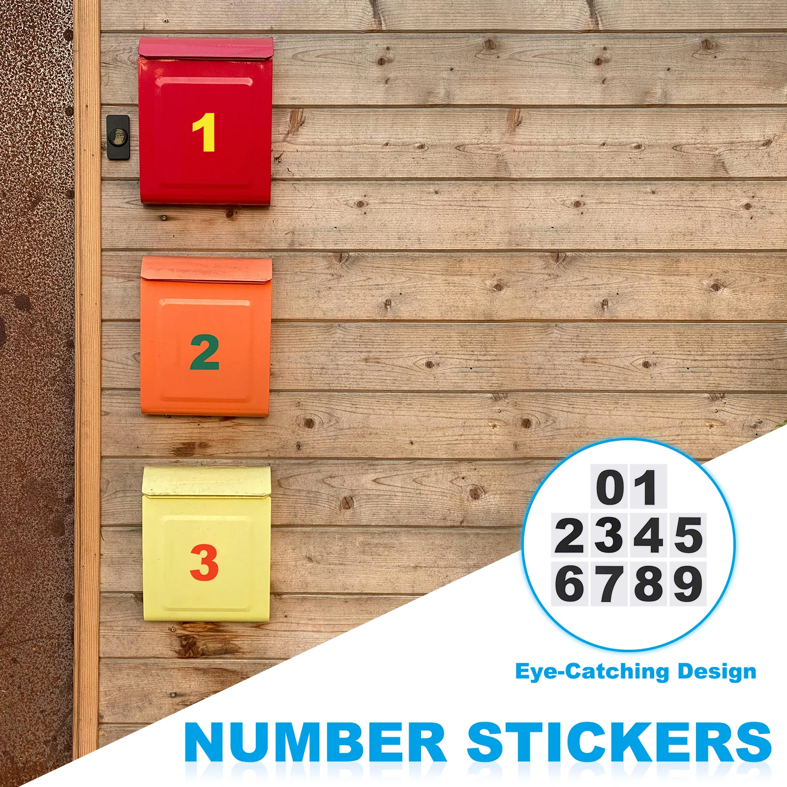 3" Reflective Number Stickers 0-9, 2Set Mailbox Number Decals, Black - Image 6
