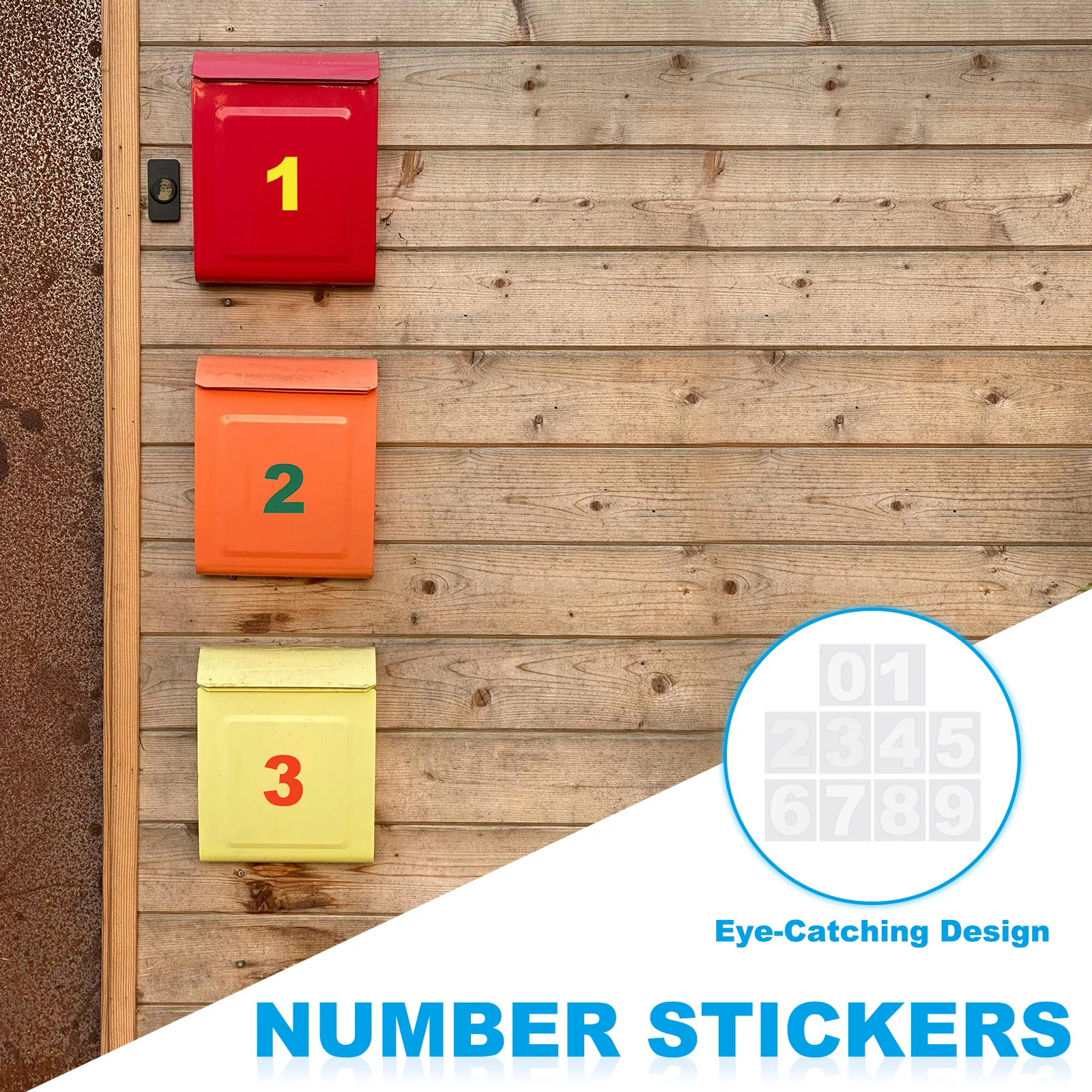 3" Reflective Number Stickers 0-9, 2Set Mailbox Number Decals, White - Image 6
