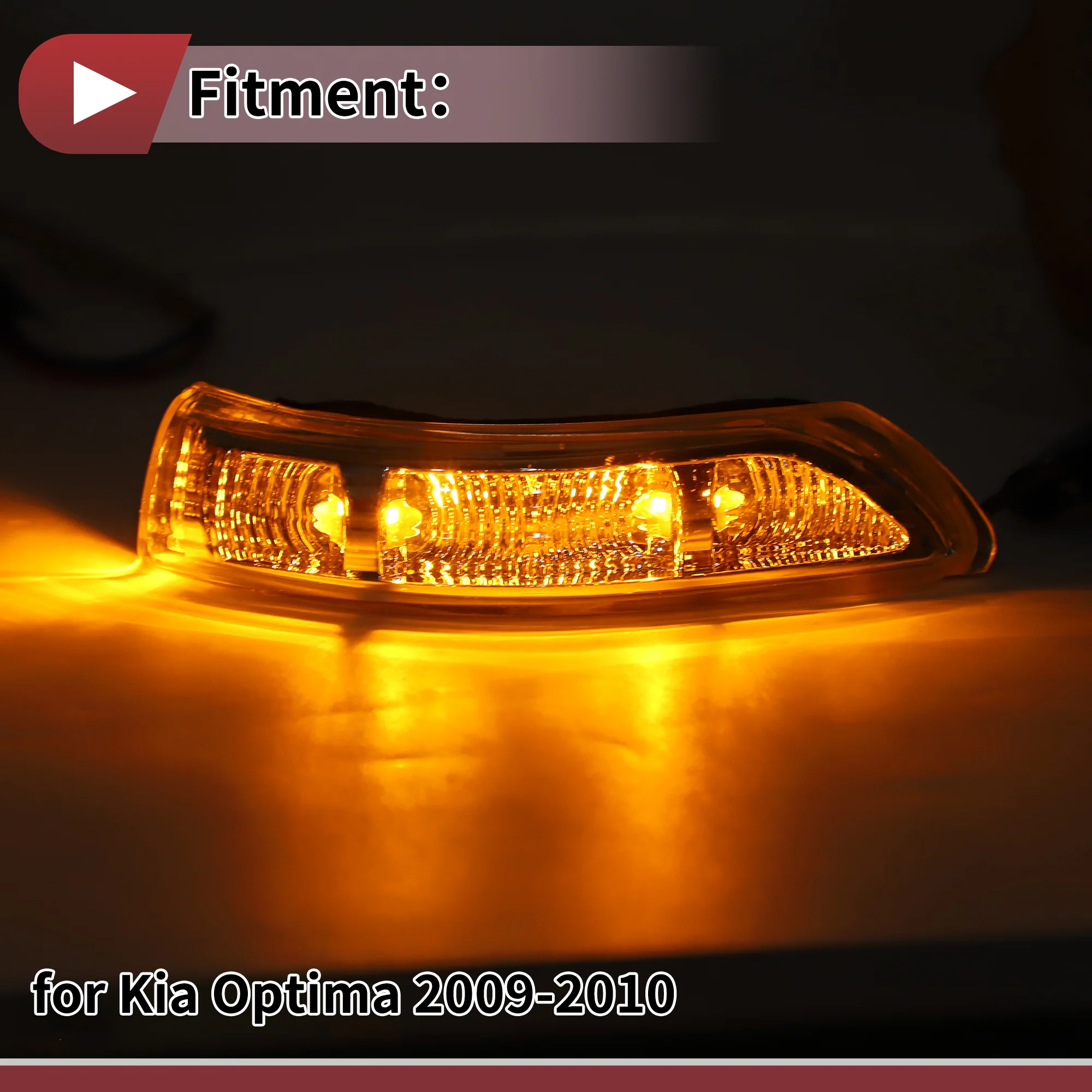 Front Left LED Mirror Turn Signal Light for Kia Optima 2009-2010 Side Mirror Marker Light No.876132G000 Yellow - Image 4