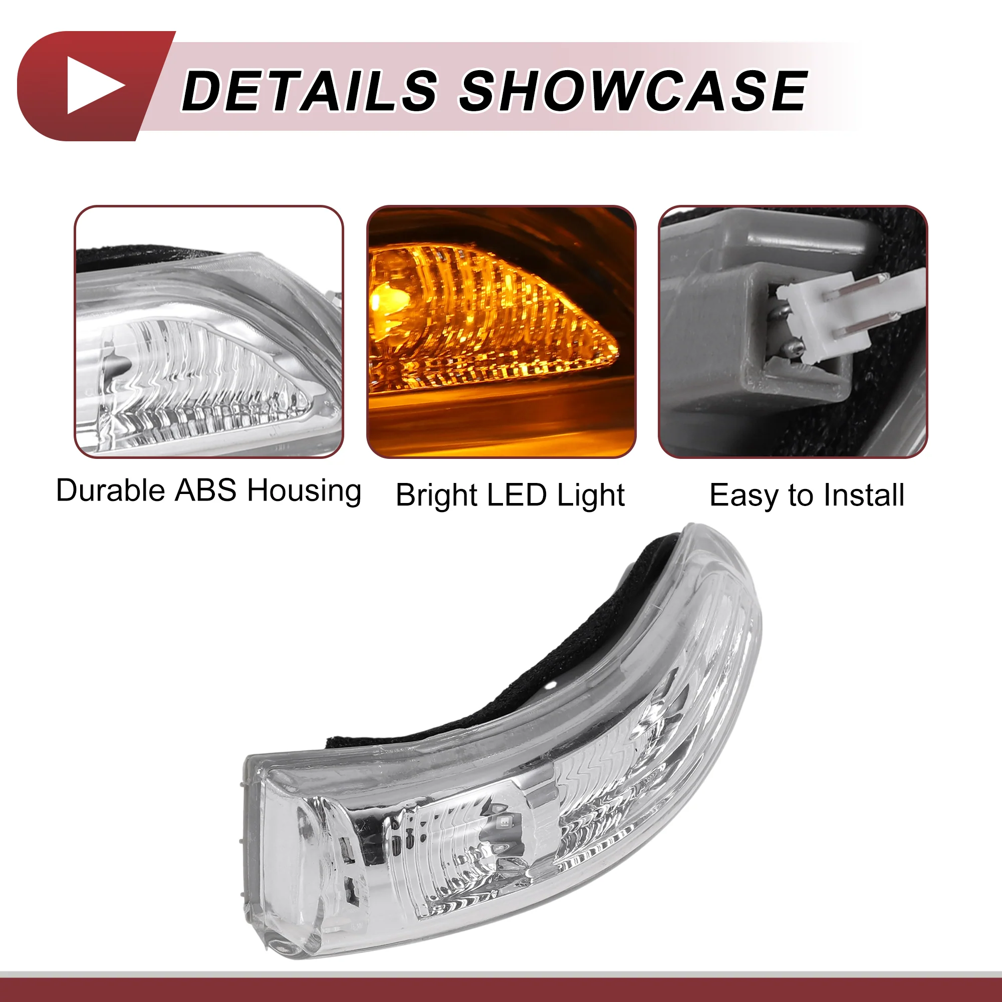 Front Left LED Mirror Turn Signal Light for Kia Optima 2009-2010 Side Mirror Marker Light No.876132G000 Yellow - Image 5