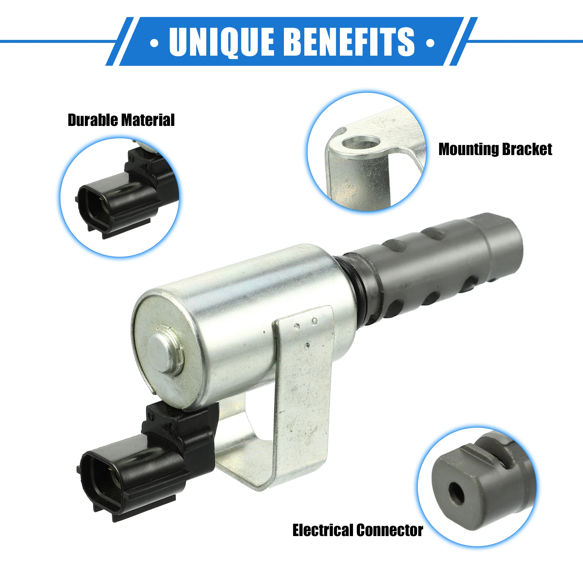 Variable Valve Timing Solenoid Compatible for Subaru Baja Turbo 2.5L H4 - Gas 2004-2006, Durable Metal Silver Tone Control VVT Solenoid Valve - Image 4