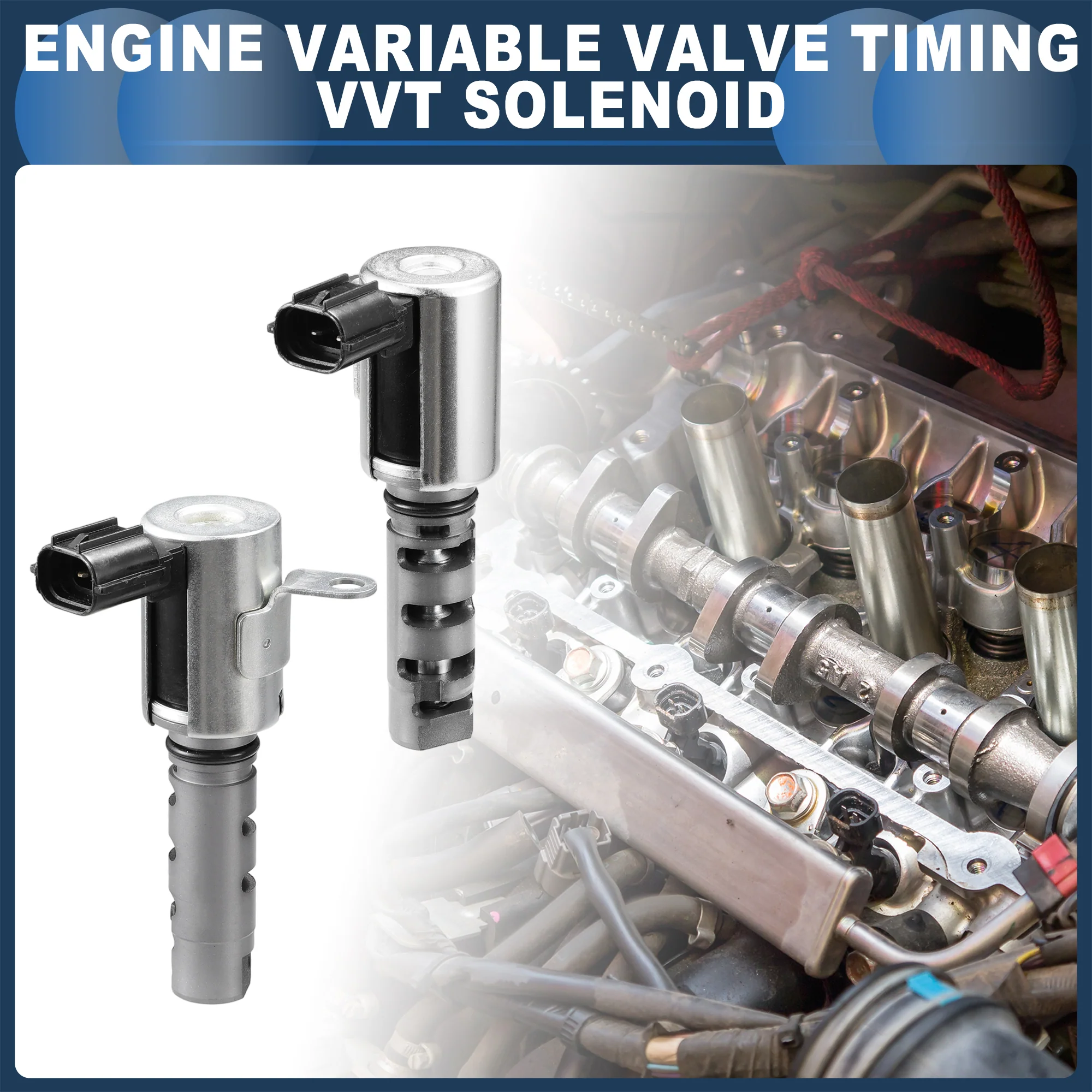 Engine Variable Valve Timing VVT Solenoid, Car Engine Camshaft Oil Control Valve No.1534020010/1533020010 for LEXUS ES300 1999-2003 Silver Tone, 2 Pcs - Image 3