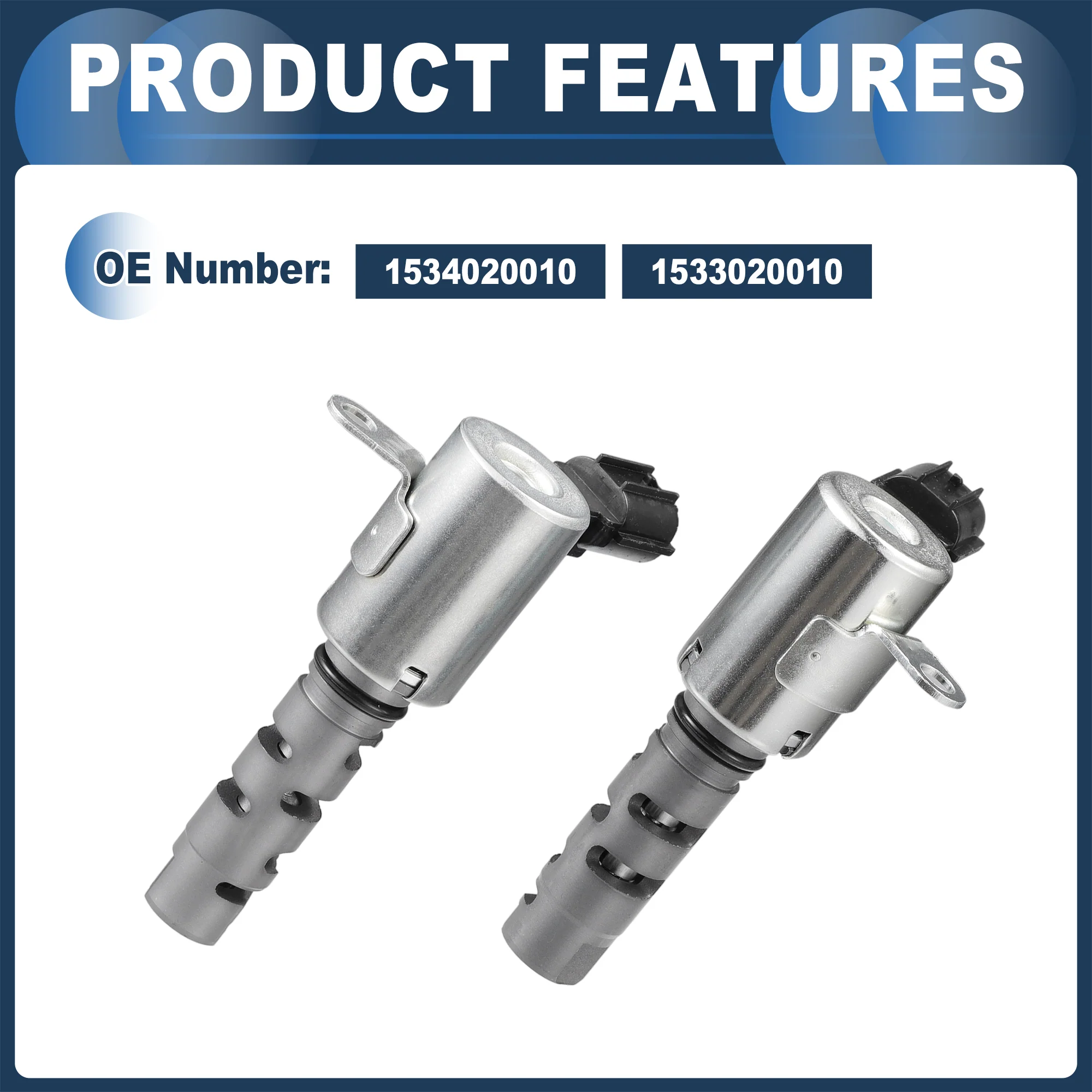 Engine Variable Valve Timing VVT Solenoid, Car Engine Camshaft Oil Control Valve No.1534020010/1533020010 for LEXUS ES300 1999-2003 Silver Tone, 2 Pcs - Image 6
