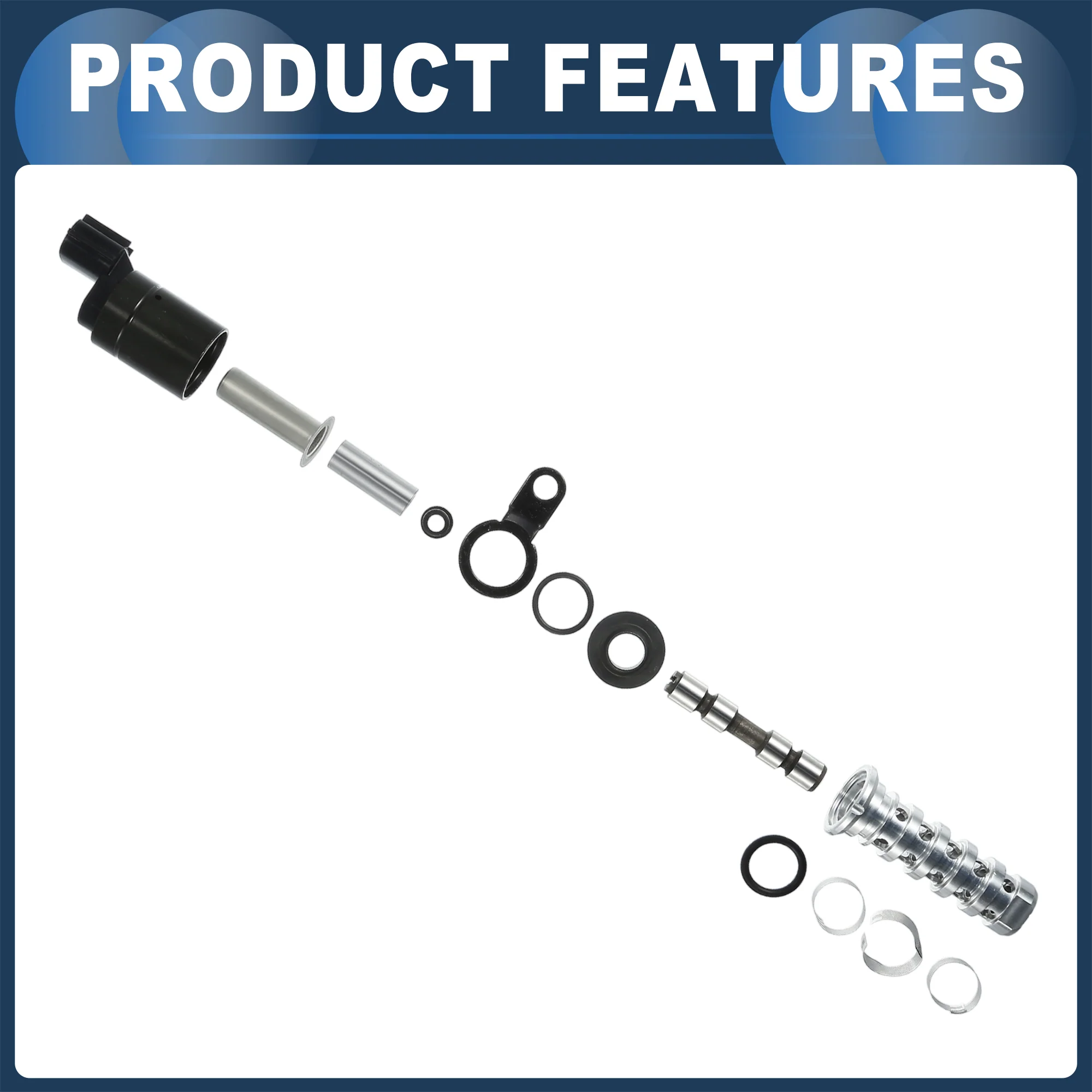 Engine Variable Valve Timing VVT Solenoid, Car Engine Camshaft Oil Control Valve No.1534020010/1533020010 for LEXUS ES300 1999-2003 Silver Tone, 2 Pcs - Image 7