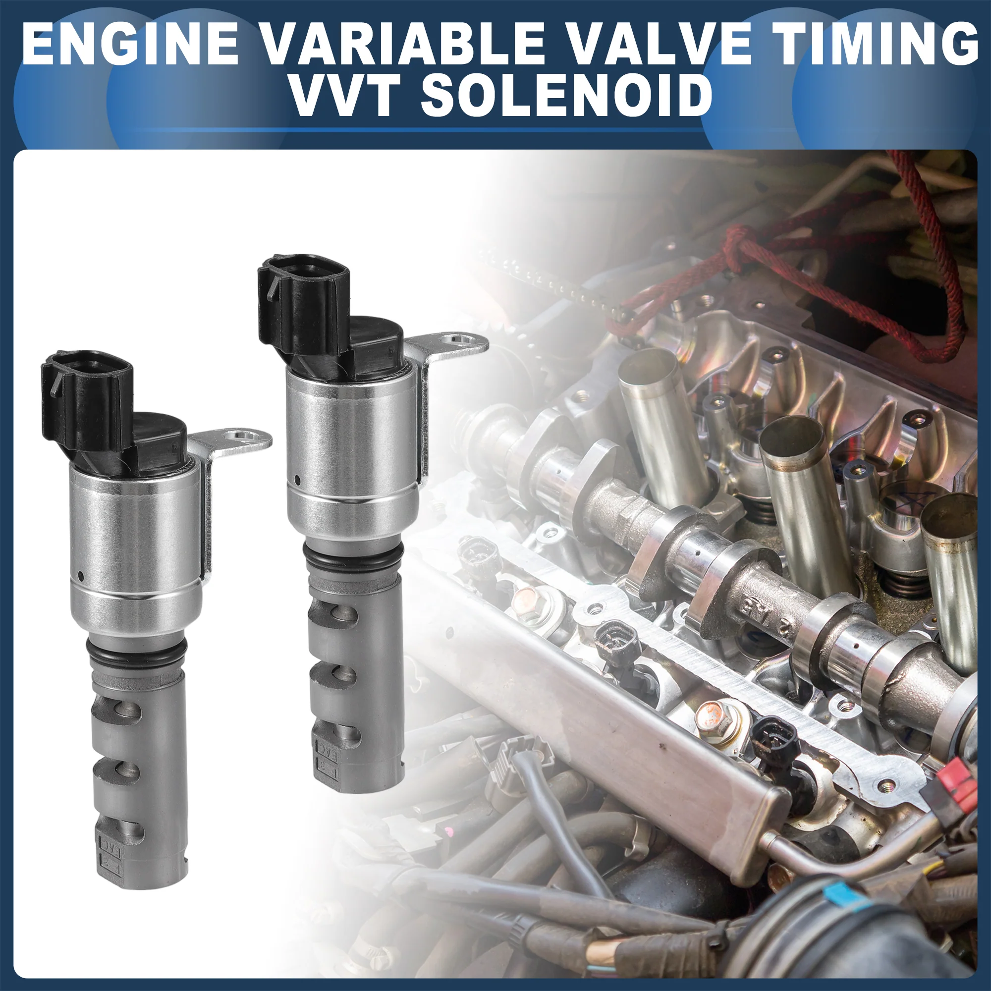 Engine Variable Valve Timing VVT Solenoid, Car Engine Camshaft Oil Control Valve No.1533038010 for Toyota Sequoia 2010-2012 Silver Tone, 2 Pcs - Image 3