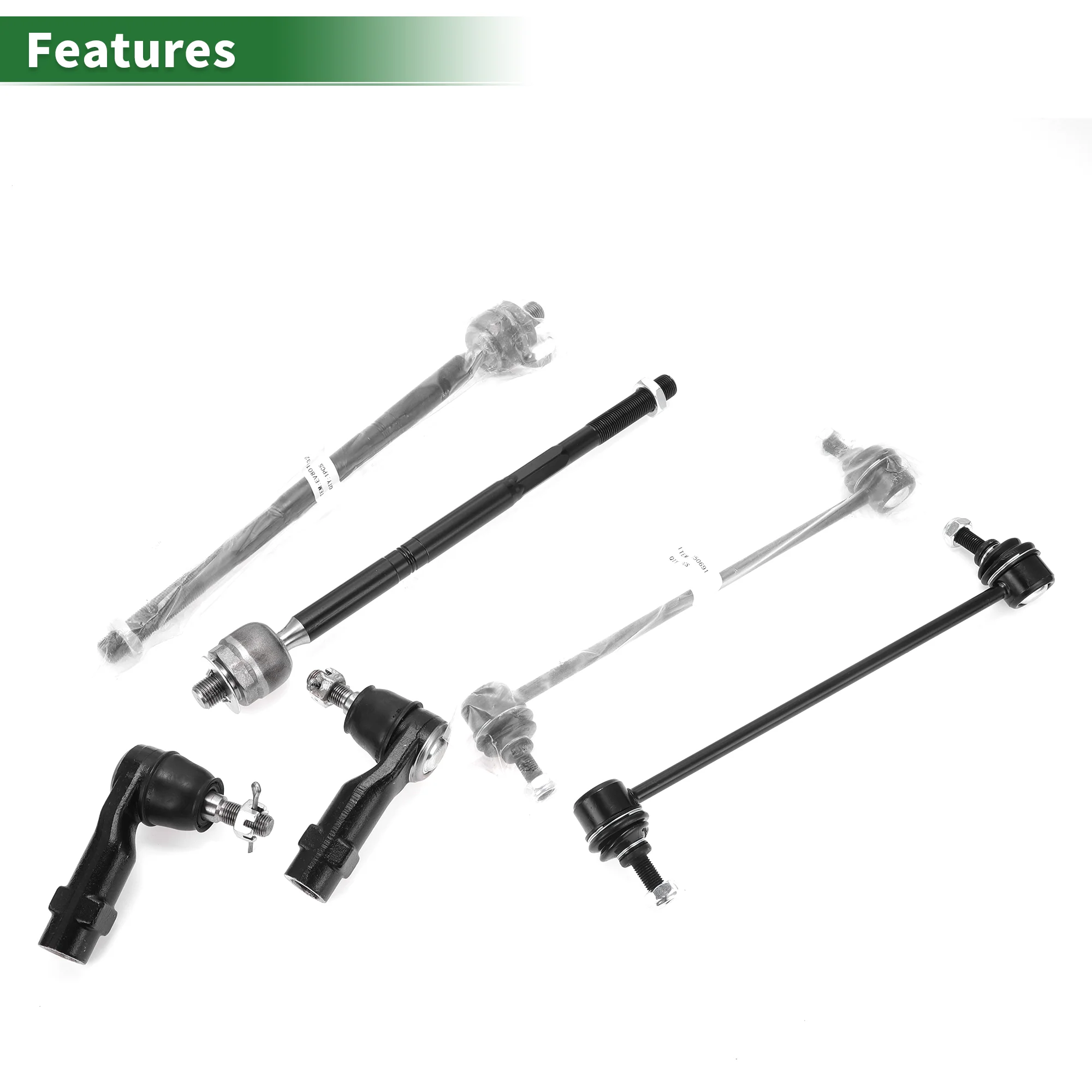 6 Pcs Front Suspension Kit Inner Outer Tie Rod Ends Front Sway Bar Link for Dodge Dart 2013-2016 No.K750691/EV801132/ES801129 - Image 5