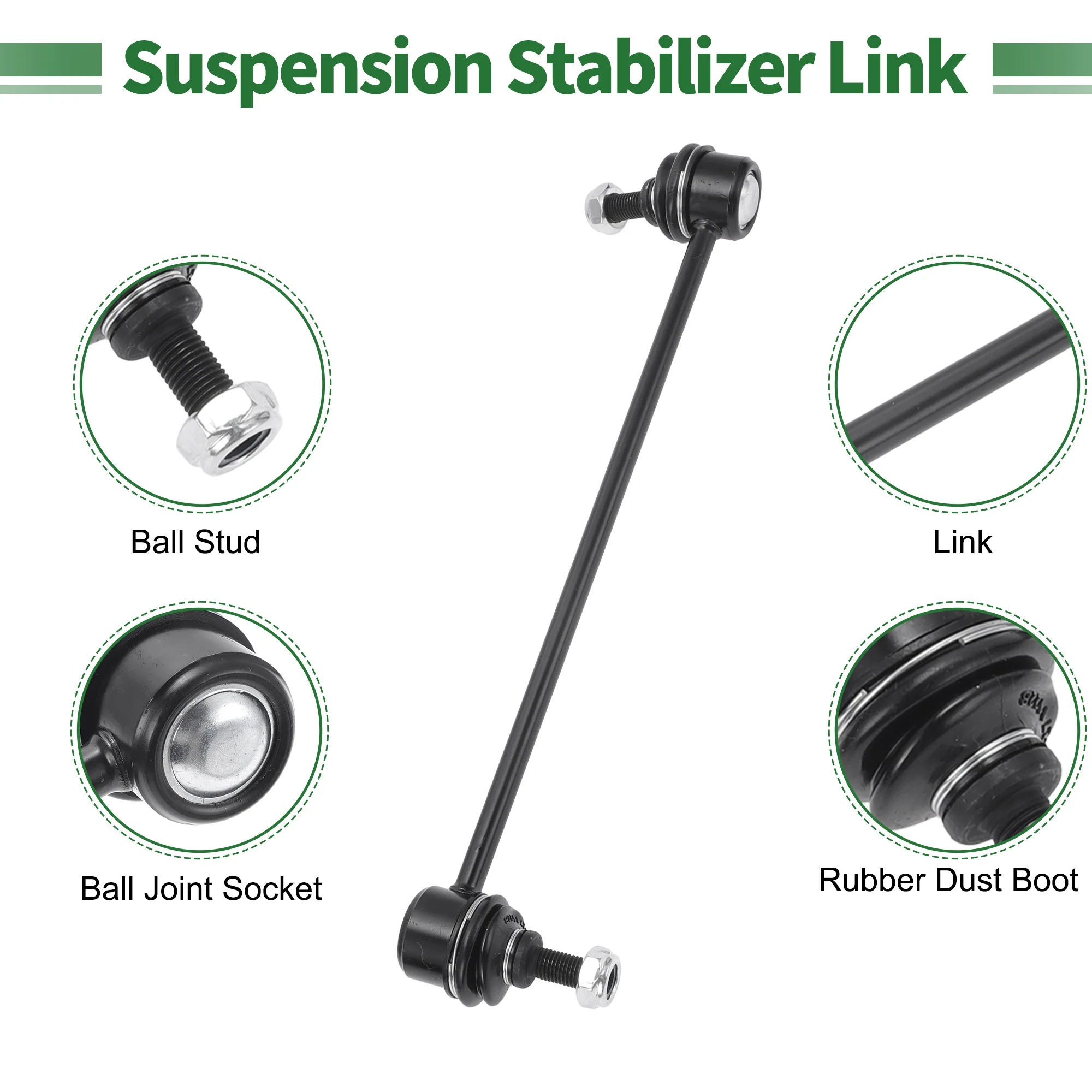 6 Pcs Front Suspension Kit Inner Outer Tie Rod Ends Front Sway Bar Link for Dodge Dart 2013-2016 No.K750691/EV801132/ES801129 - Image 6
