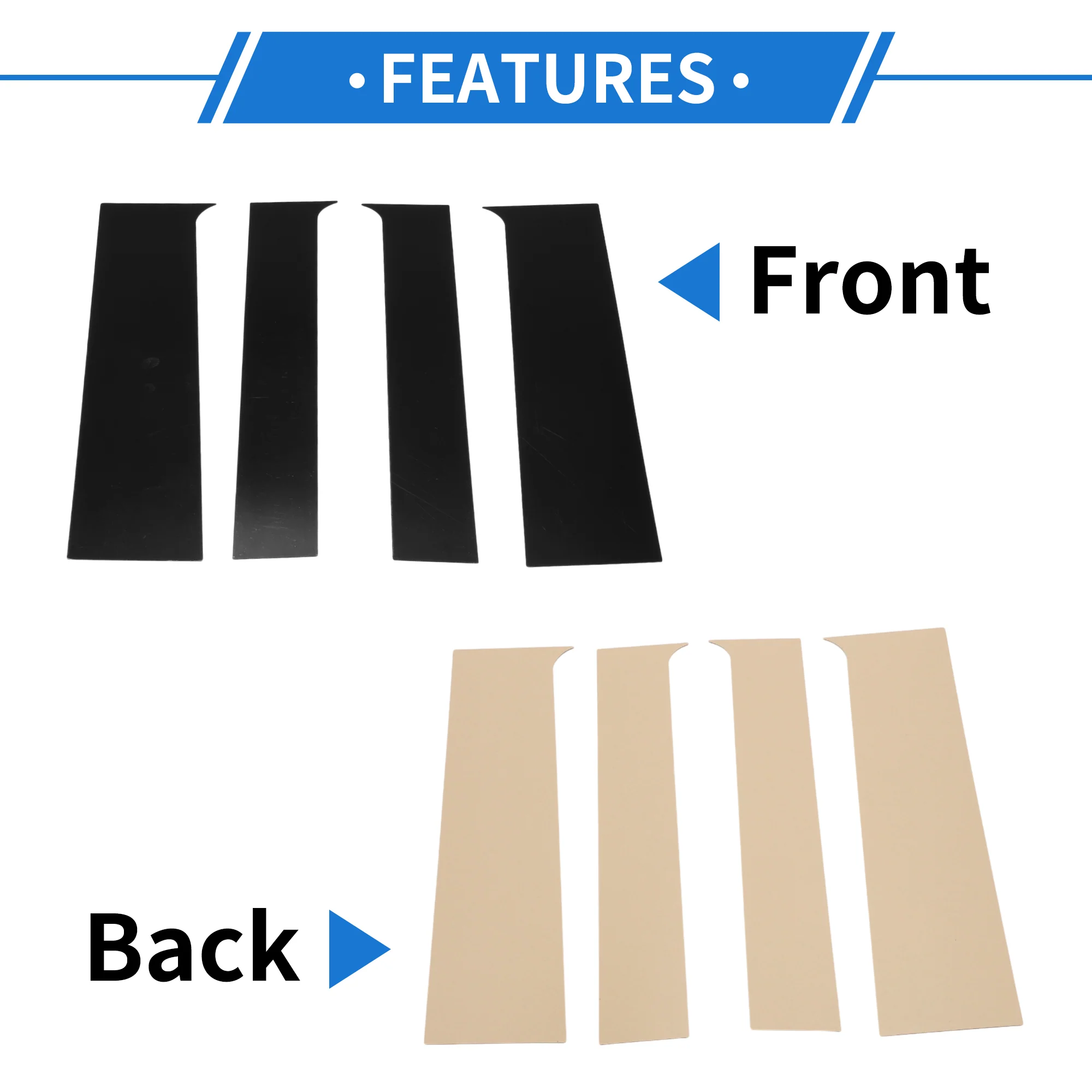 4 Pcs Door Pillar Window Trim for Chevy Colorado 2015-2020 17.56"x4.02" Plastic Black Front Left Right Anti Scratch Sticker Pillar Posts Door Outer Exterior Cover - Image 5